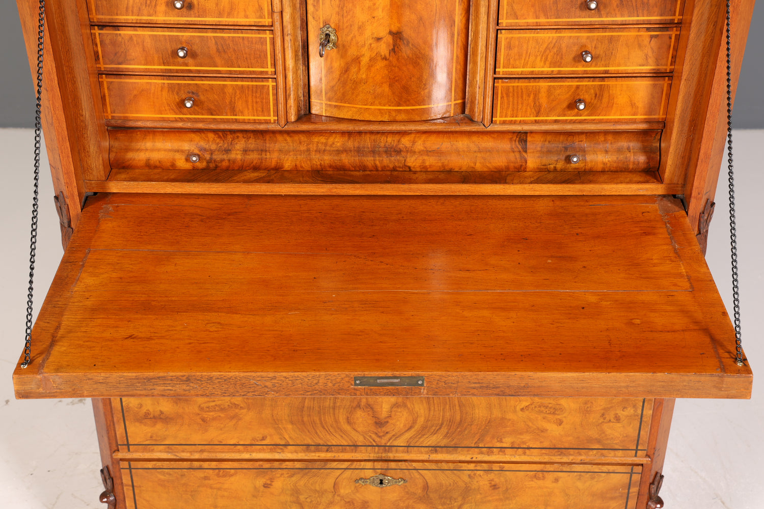 Stilvoller Louis Philippe Sekretär um 1880 Gründerzeit Antik Vertiko Schrank Chiffoniere Schubladenkommode
