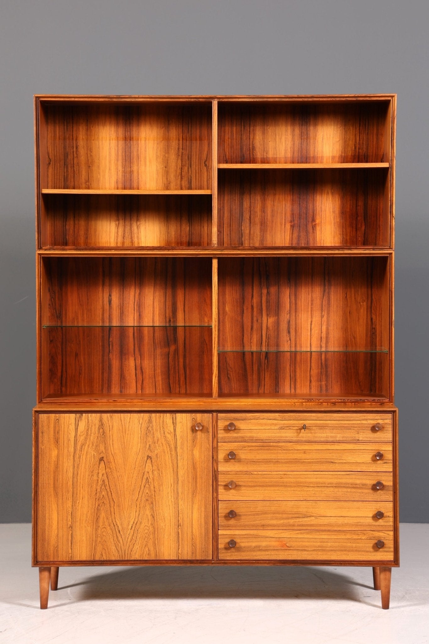 Traumhaftes Mid Century Palisander Regal Vintage Bücherregal 60s Schrank Kommode Buchablage