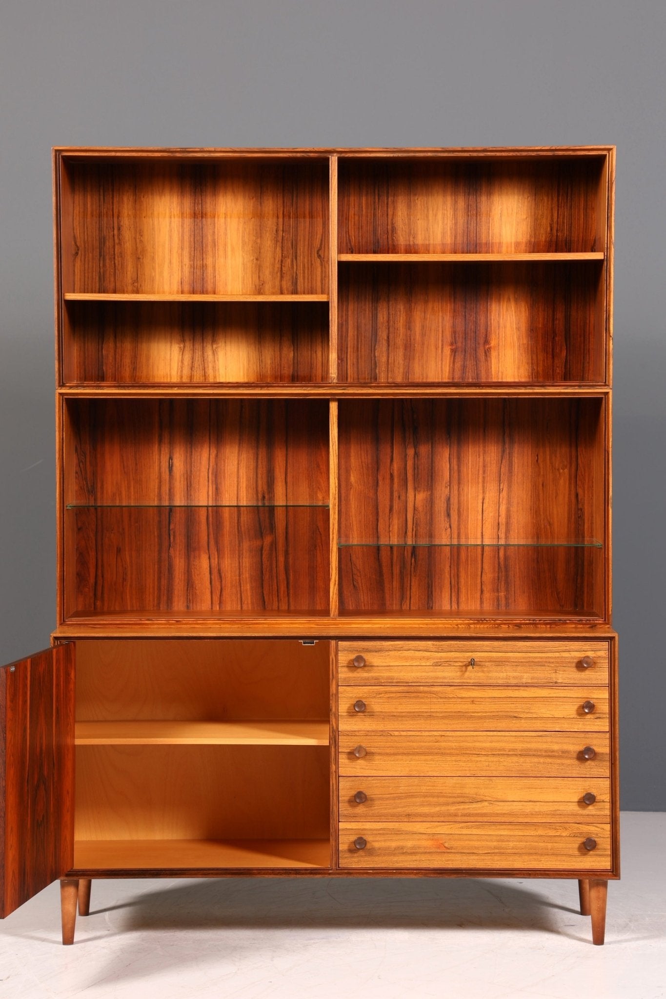 Traumhaftes Mid Century Palisander Regal Vintage Bücherregal 60s Schrank Kommode Buchablage