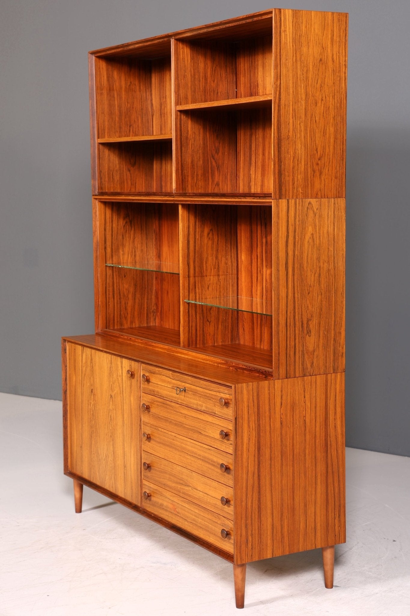 Traumhaftes Mid Century Palisander Regal Vintage Bücherregal 60s Schrank Kommode Buchablage