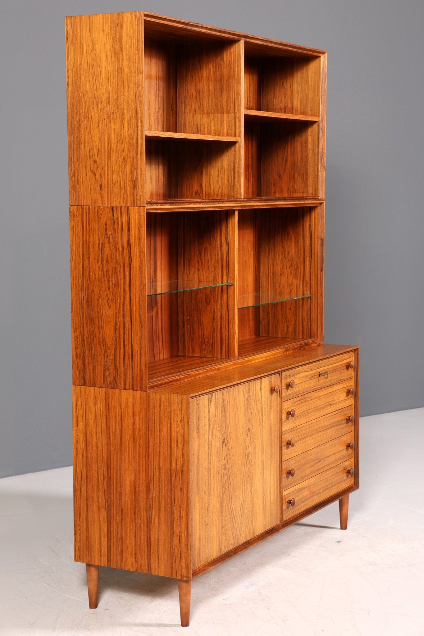 Traumhaftes Mid Century Palisander Regal Vintage Bücherregal 60s Schrank Kommode Buchablage