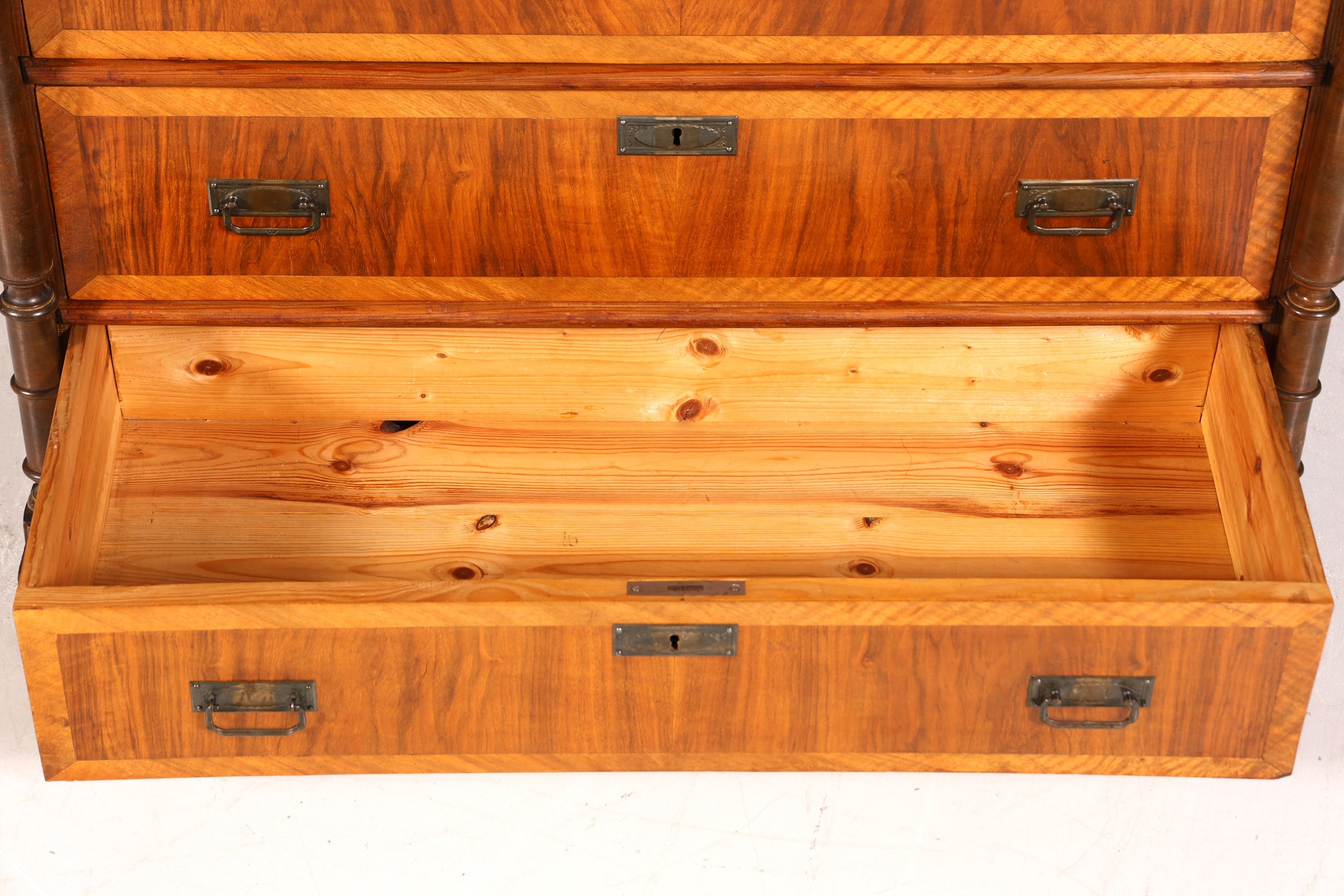 Beautiful Art Nouveau Secretary Walnut Gründerzeit Vertiko Antique Chest of Drawers around 1900