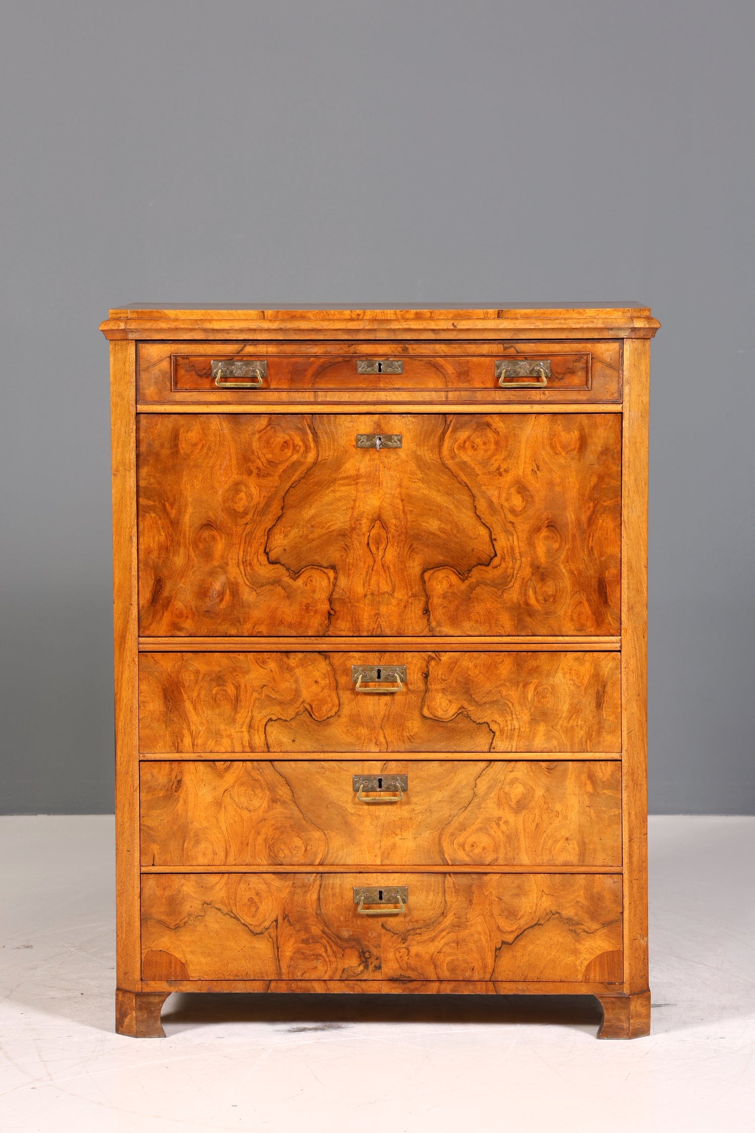 Stilvoller Gründerzeit Sekretär Vertiko Highboard Louis Philippe Vertiko Kommode um 1880
