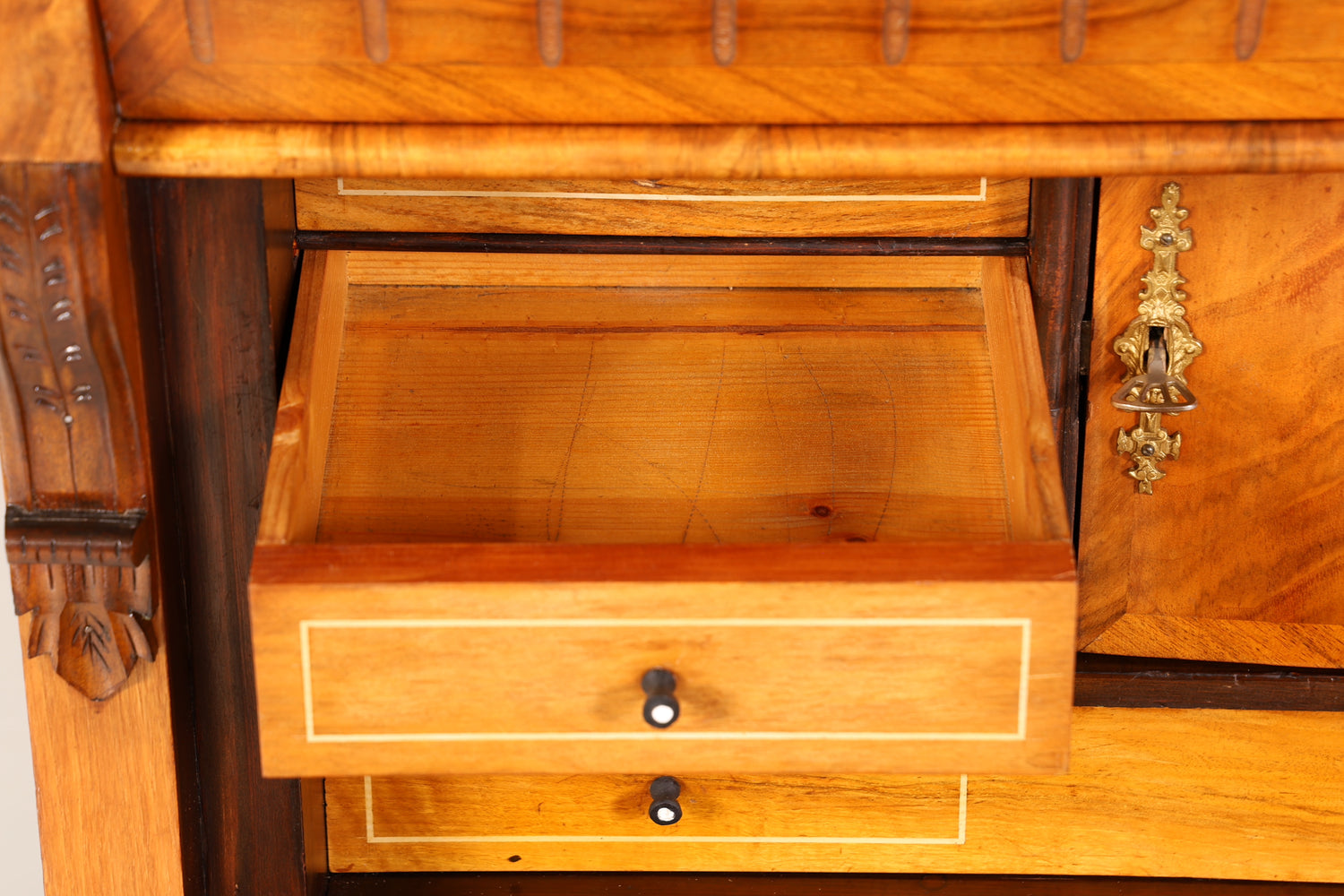 Edler Gründerzeit Sekretär Vertiko Highboard Louis Philippe Kommode Sekretär Schrank um 1880