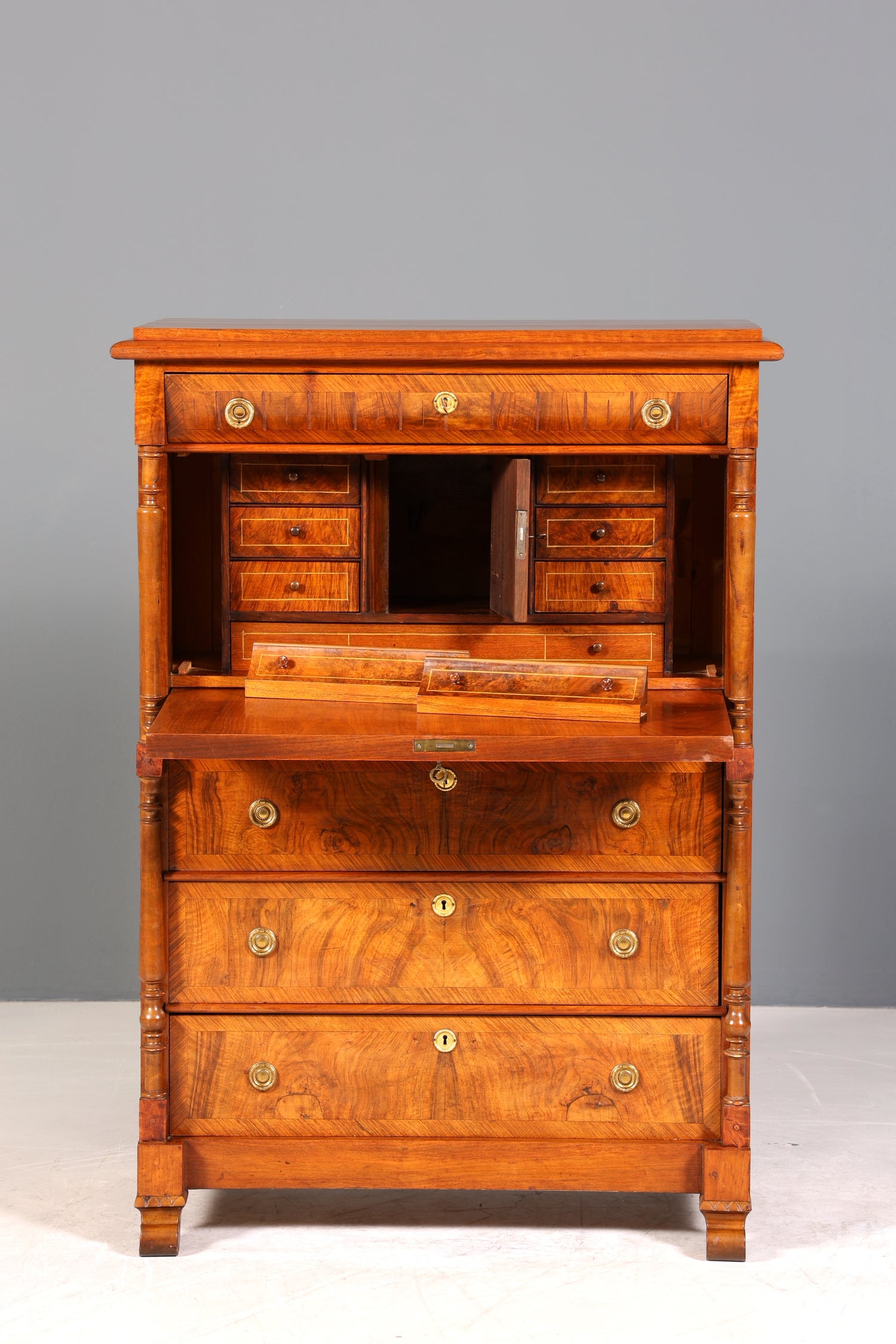 Edler Gründerzeit Sekretär Vertiko Highboard Jugendstil Kommode Schrank um 1880