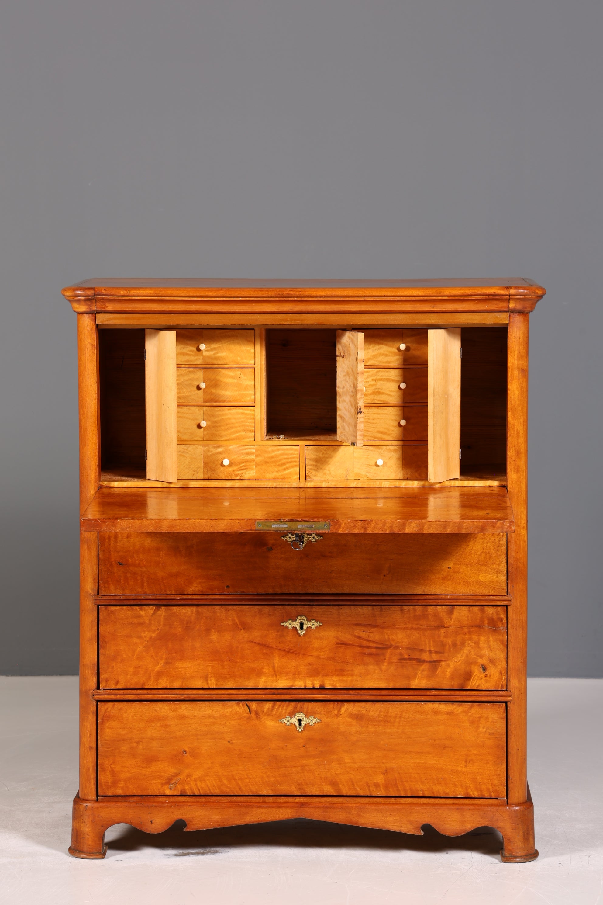 Stilvoller Biedermeier Sekretär Vertiko Louis Philippe Kommode Schubladenkommode