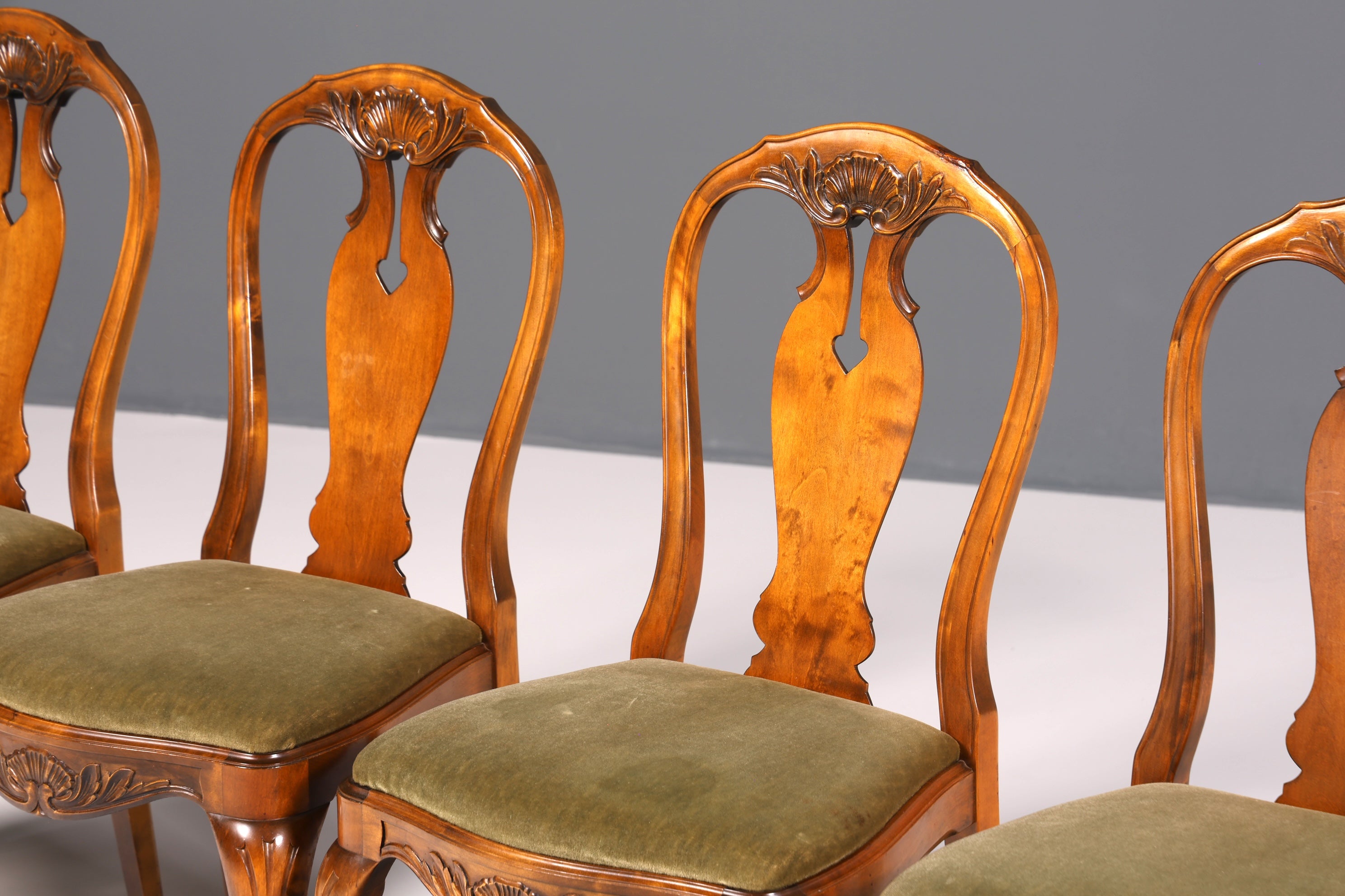 6x Wunderschöne Chippendale Stühle Barock Stil Stuhlset Polsterstuhl Set Küchenstühle Esszimmer Stühle