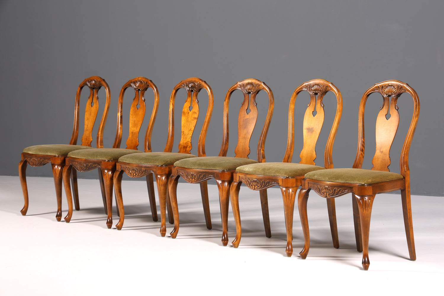 6x Wunderschöne Chippendale Stühle Barock Stil Stuhlset Polsterstuhl Set Küchenstühle Esszimmer Stühle