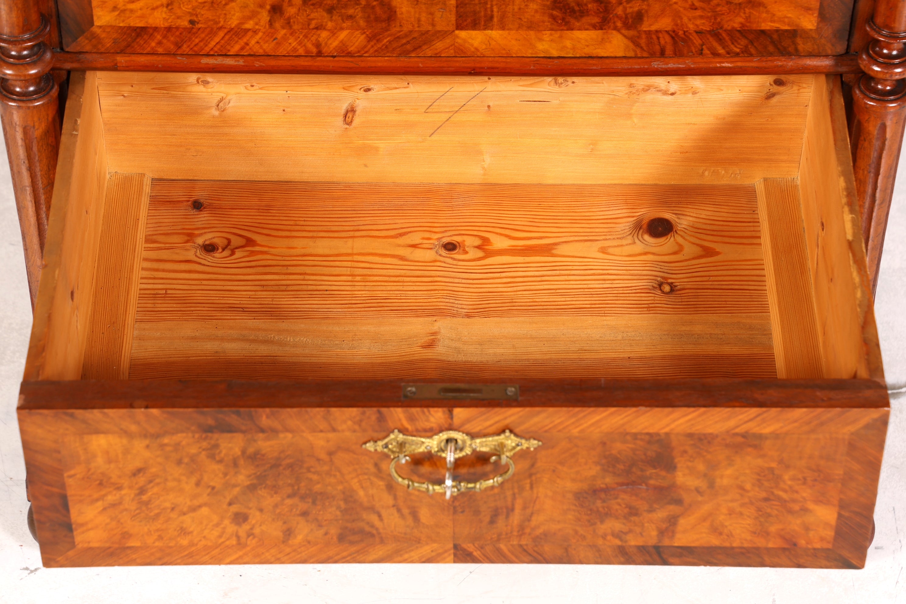 Stilvoller Gründerzeit Sekretär Vertiko Highboard Louis Philippe Kommode um 1880