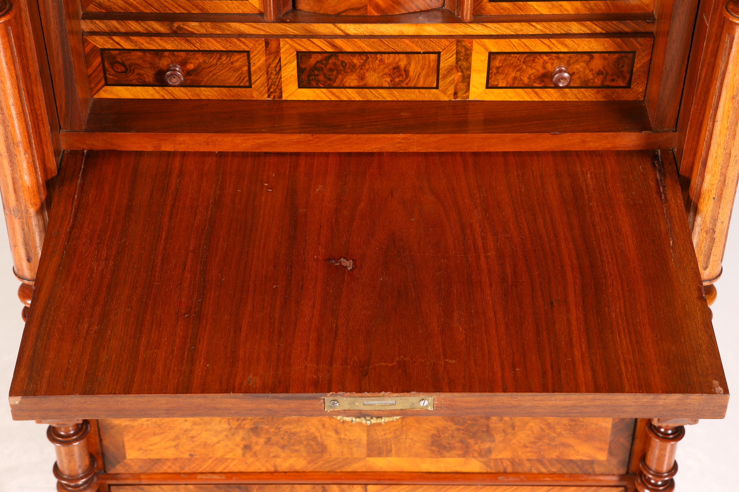 Stilvoller Gründerzeit Sekretär Vertiko Highboard Louis Philippe Kommode um 1880