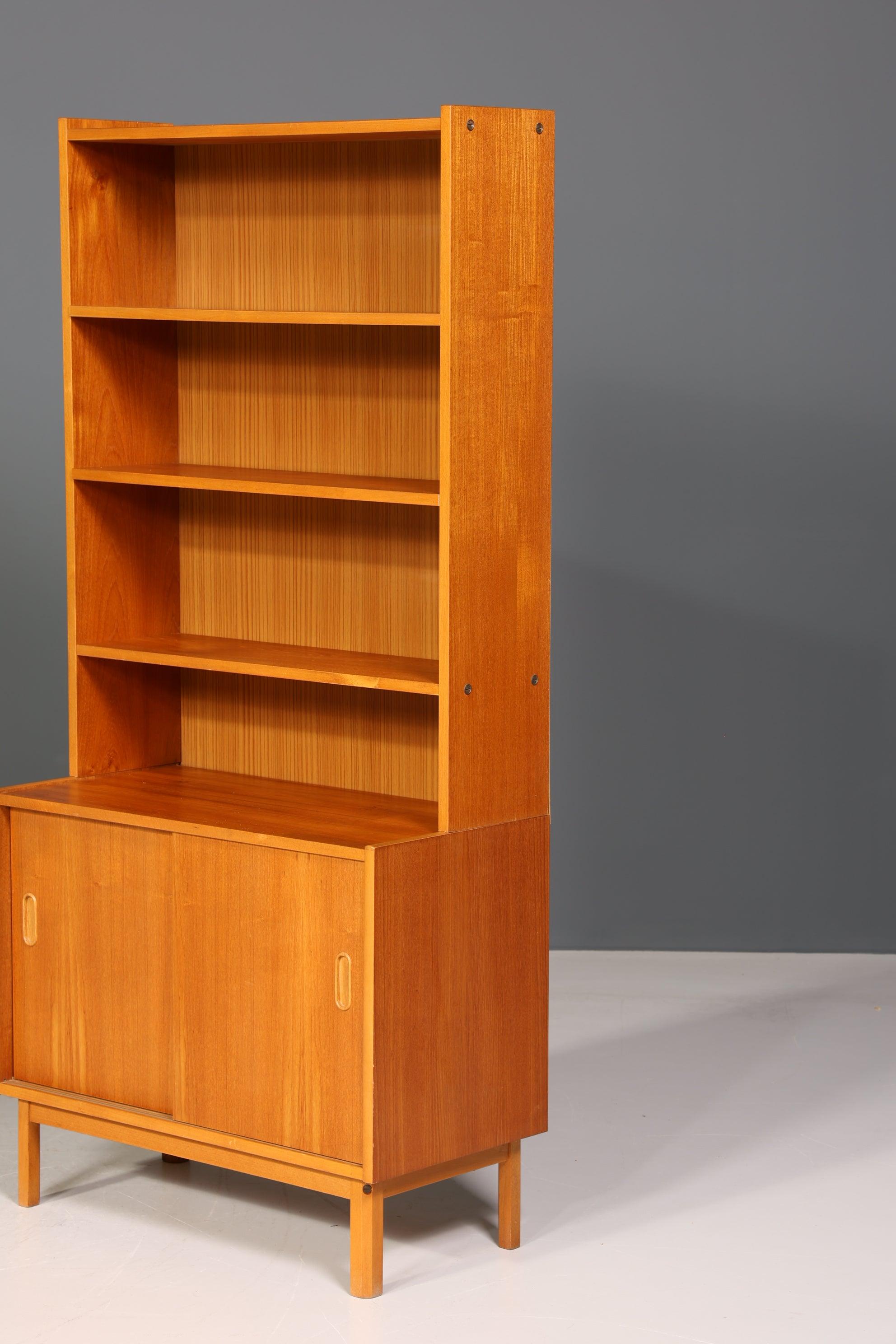 Schlichtes Mid Century Bücherregal Danish Design Schrank Retro Kommode "Made in Denmark" Schiebetür Regal Vintage 2 von 2