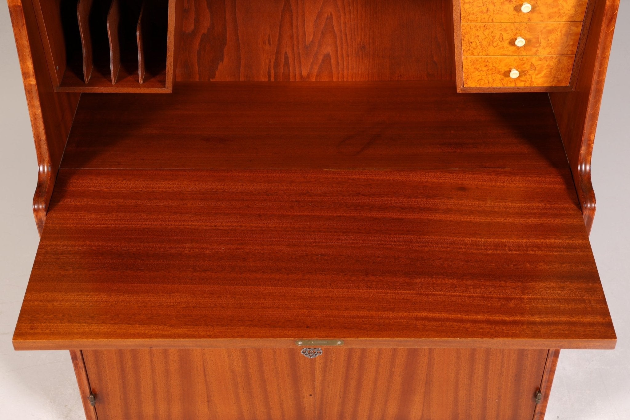 Wunderschöner Mid Century Schrank Bücherregal Vintage Sekretär Highboard Holz Regal