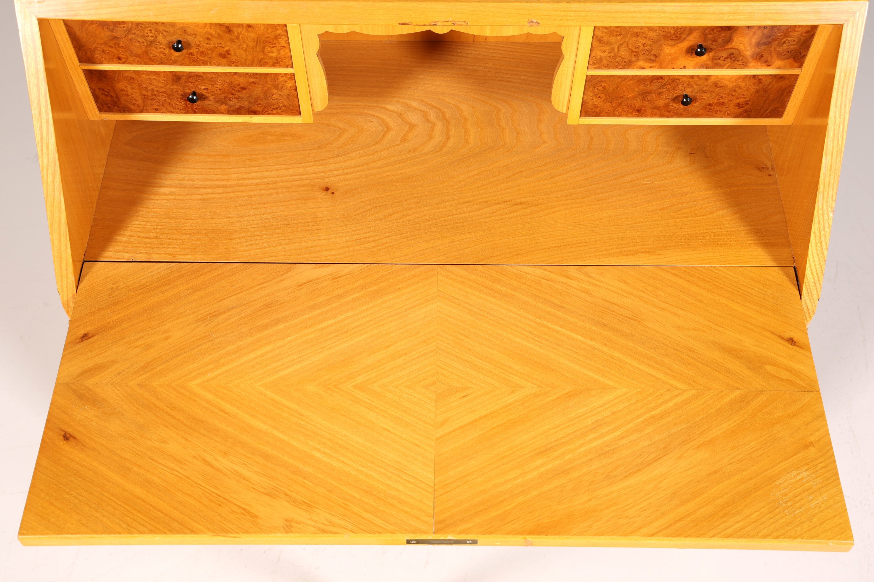 Schlichter Mid Century Sekretär Vintage Schreibmöbel echt Holz Kommode Retro Office Secretary