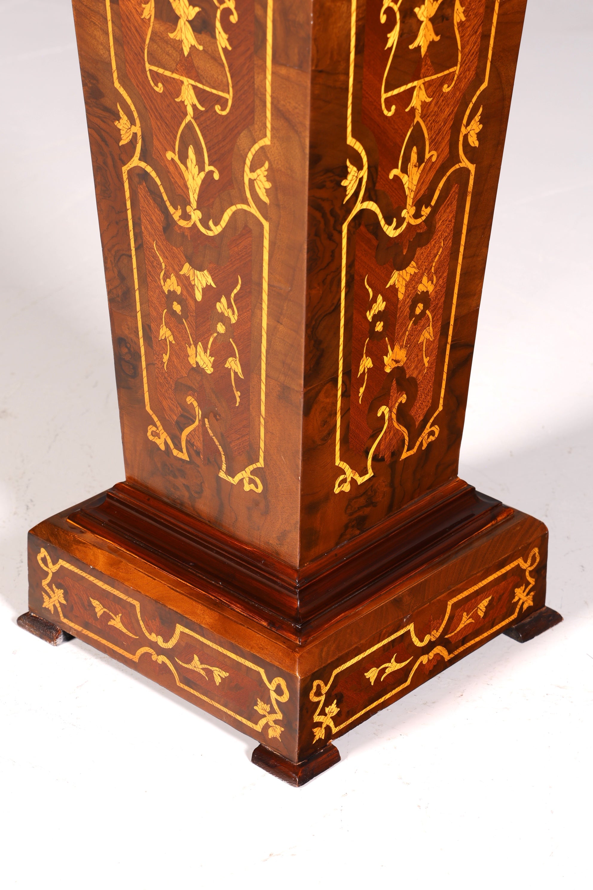 Edle Barock Stil Säule Louis XV Blumensäule Naturstein Marmor Intarsien Ablage Tisch