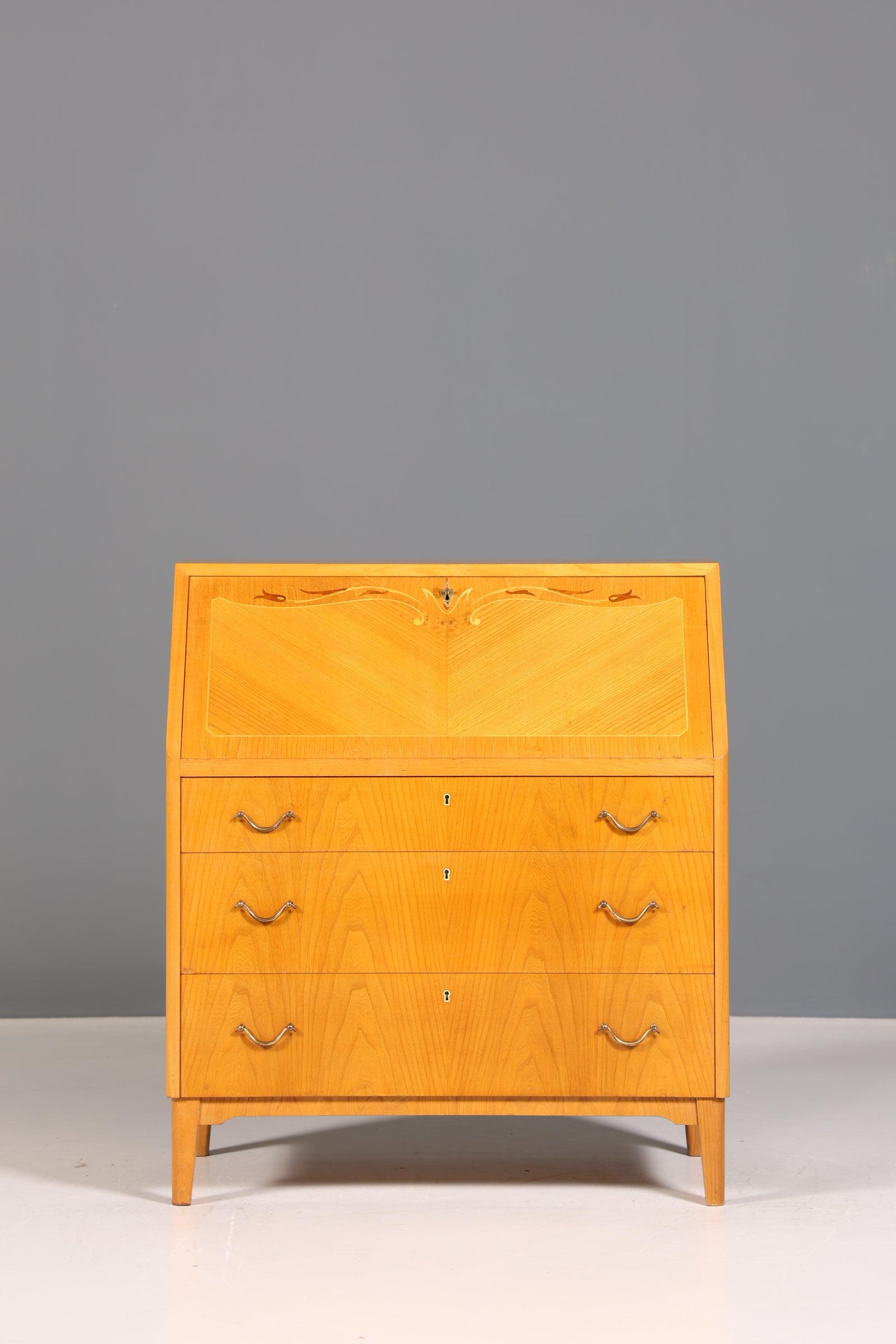 Stilvoller Mid Century Sekretär echt Holz "Made in Denmark" Büro Schrank Schreibkommode 60er Jahre