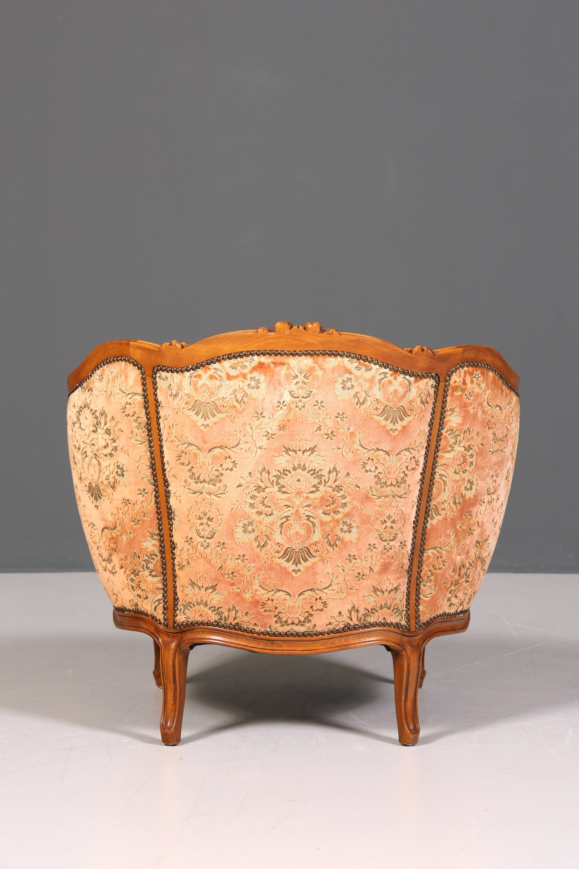Wunderschöner Chippendale Armlehnsessel Barock Stil Sessel Armchair Samt Stoff Rococo Stil Sessel 1 von 2