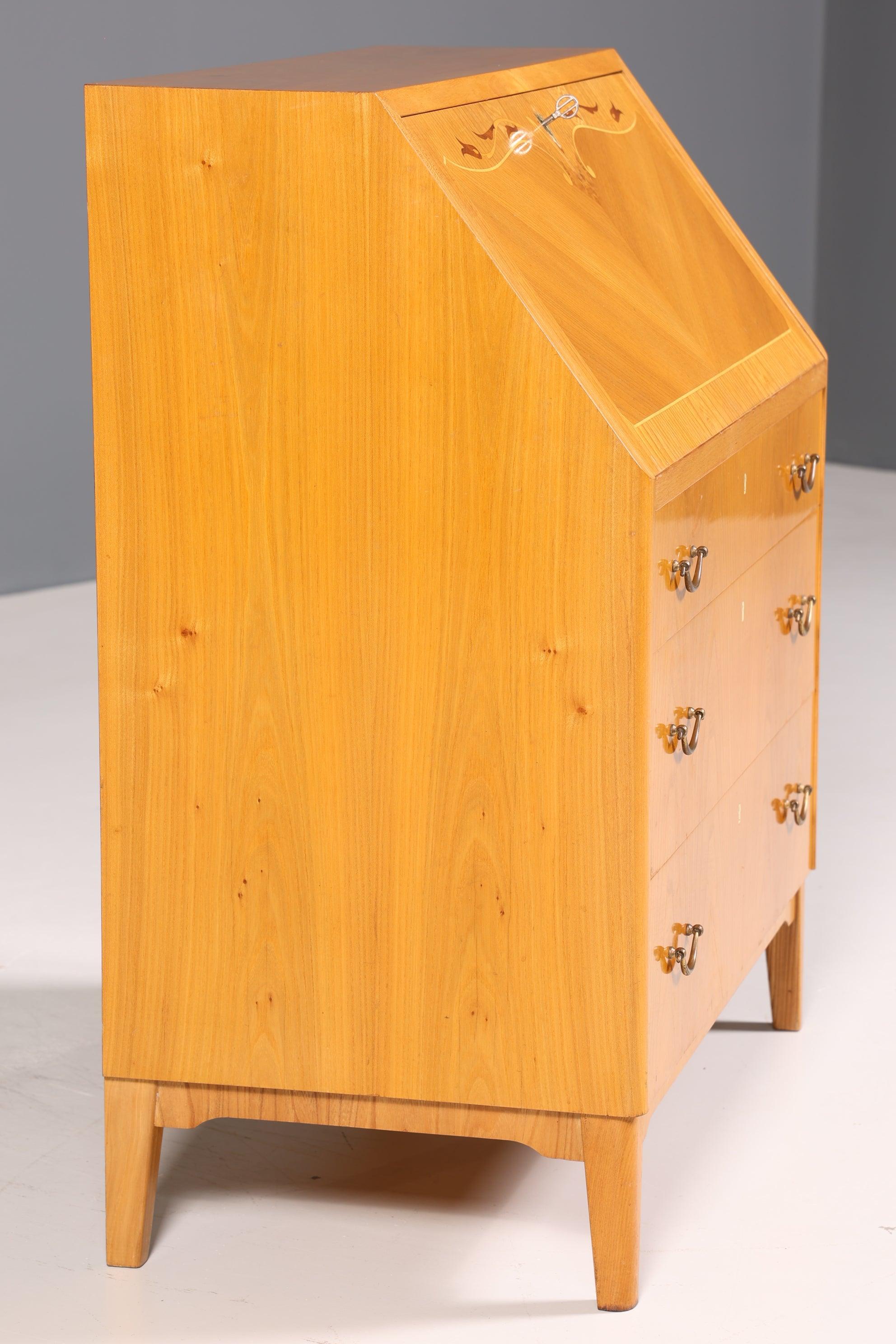 Stilvoller Mid Century Sekretär echt Holz "Made in Denmark" Büro Schrank Schreibkommode 60er Jahre