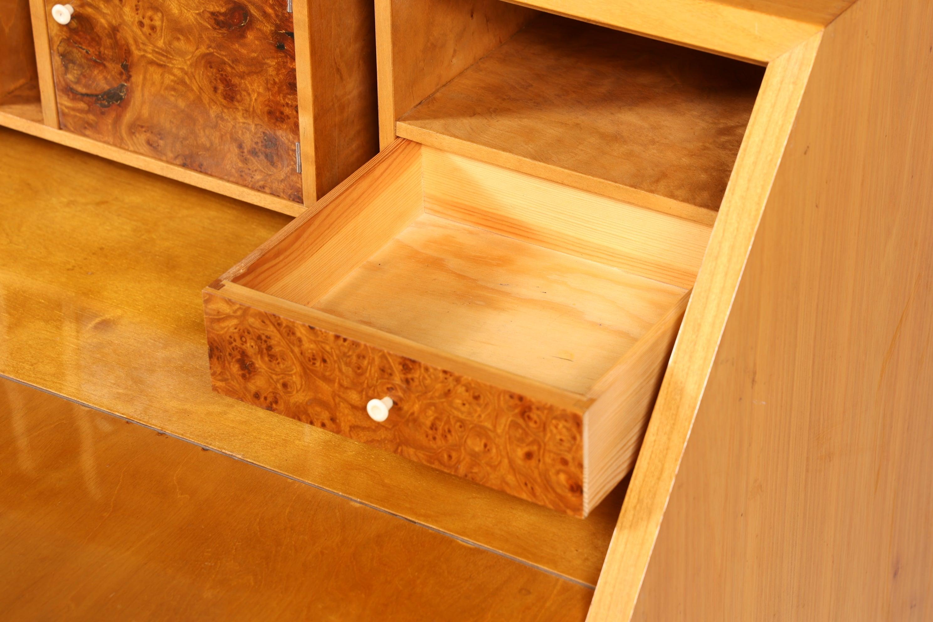 Stilvoller Mid Century Sekretär echt Holz "Made in Denmark" Büro Schrank Schreibkommode 60er Jahre