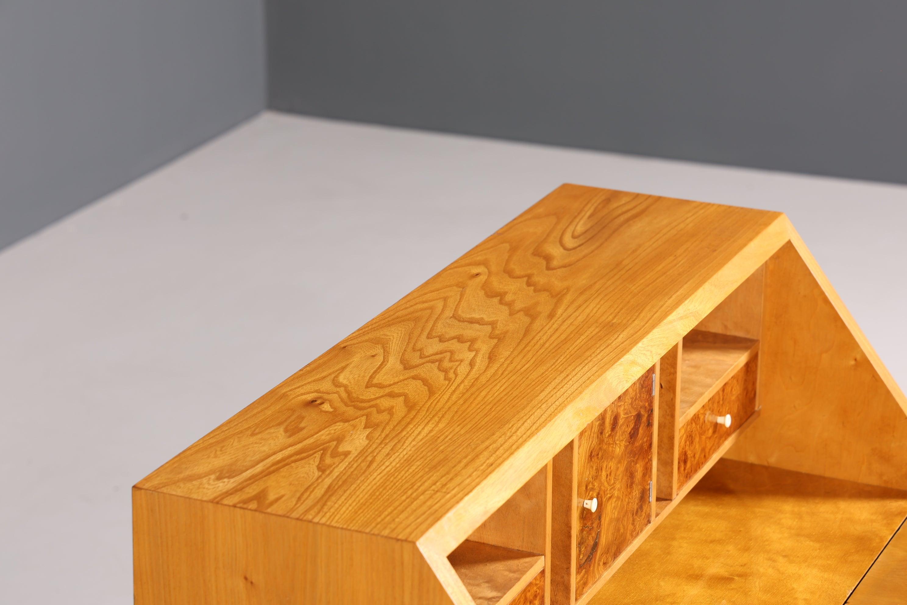 Stilvoller Mid Century Sekretär echt Holz "Made in Denmark" Büro Schrank Schreibkommode 60er Jahre