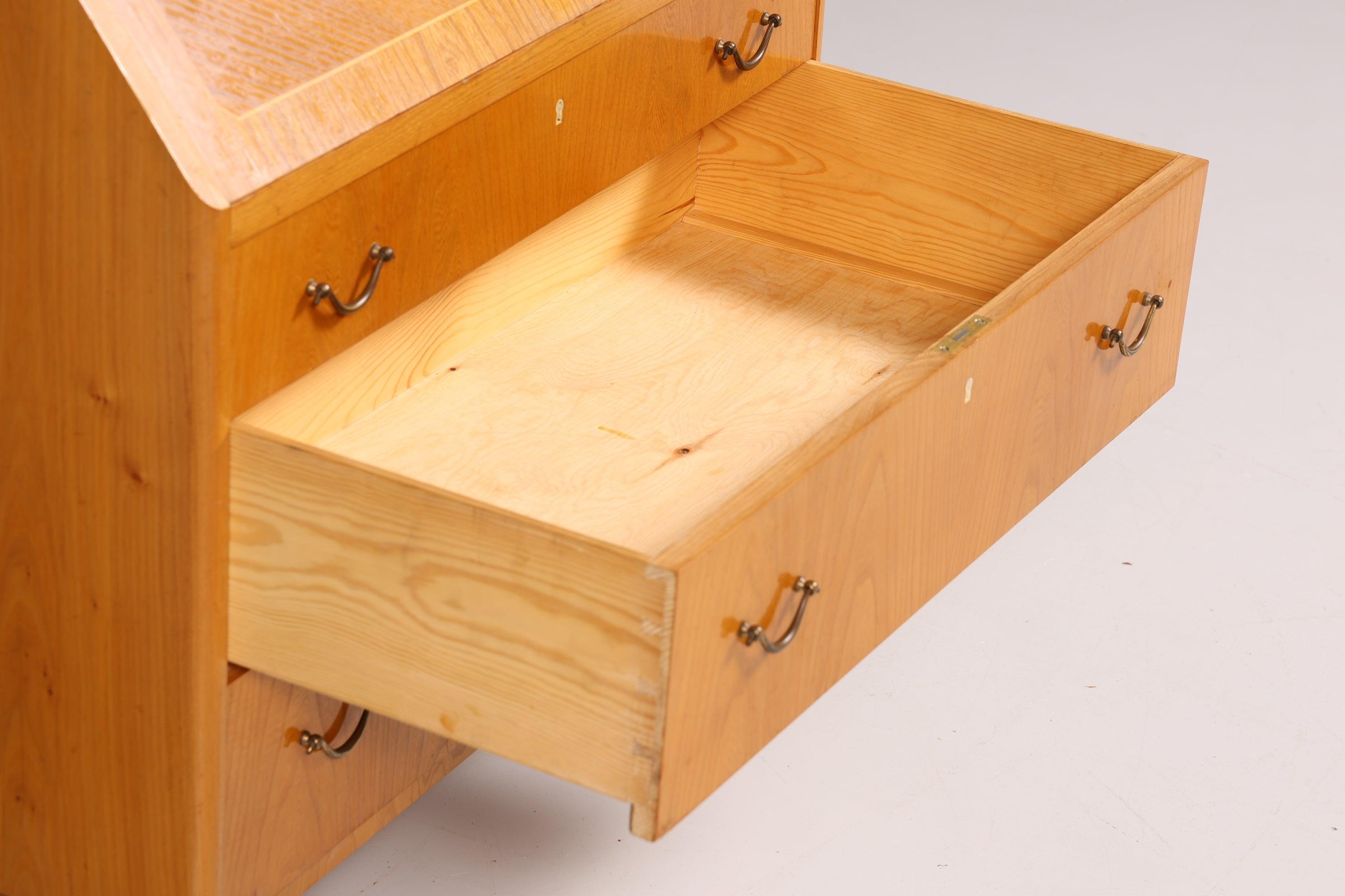 Stilvoller Mid Century Sekretär echt Holz "Made in Denmark" Büro Schrank Schreibkommode 60er Jahre