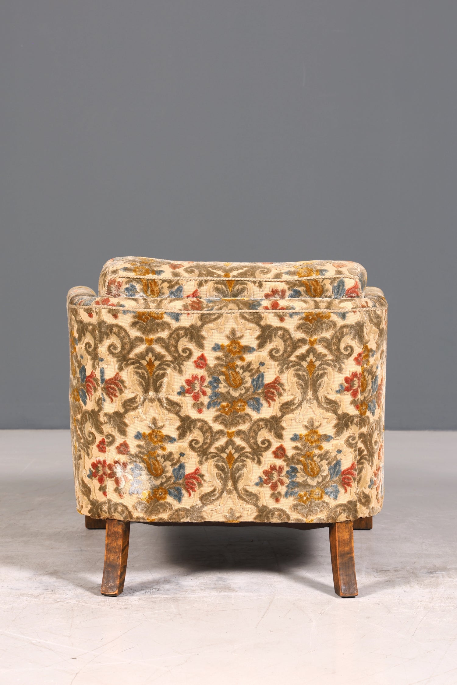 Wunderschöner Chippendale Sessel Art Deco Stil Lounge Floraler Samt Stoff Sessel 1 von 2