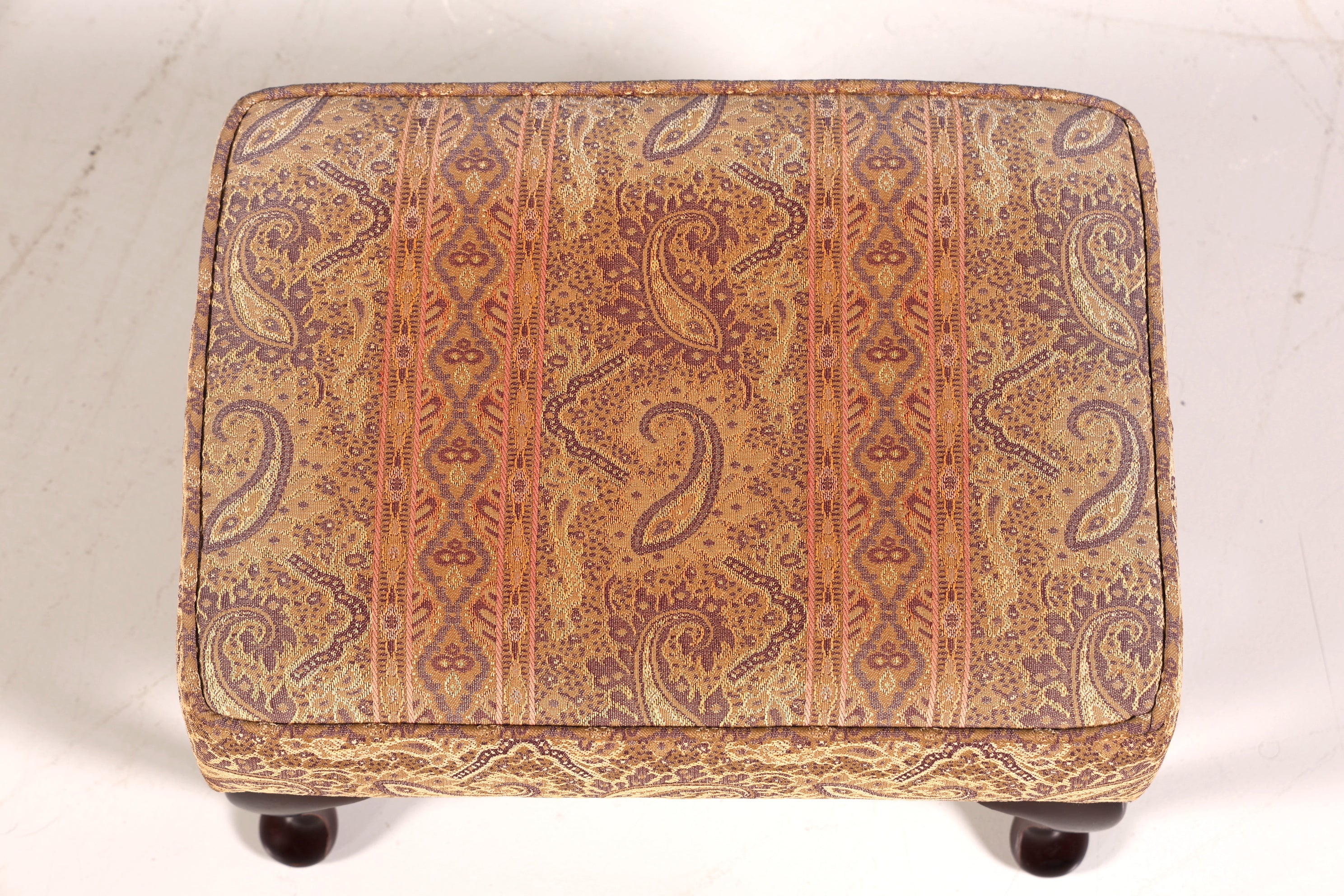 Wunderschöner Barock Stil Hocker der Marke Villeroy & Boch Chippendale Stil Samt Schemel Fussablage