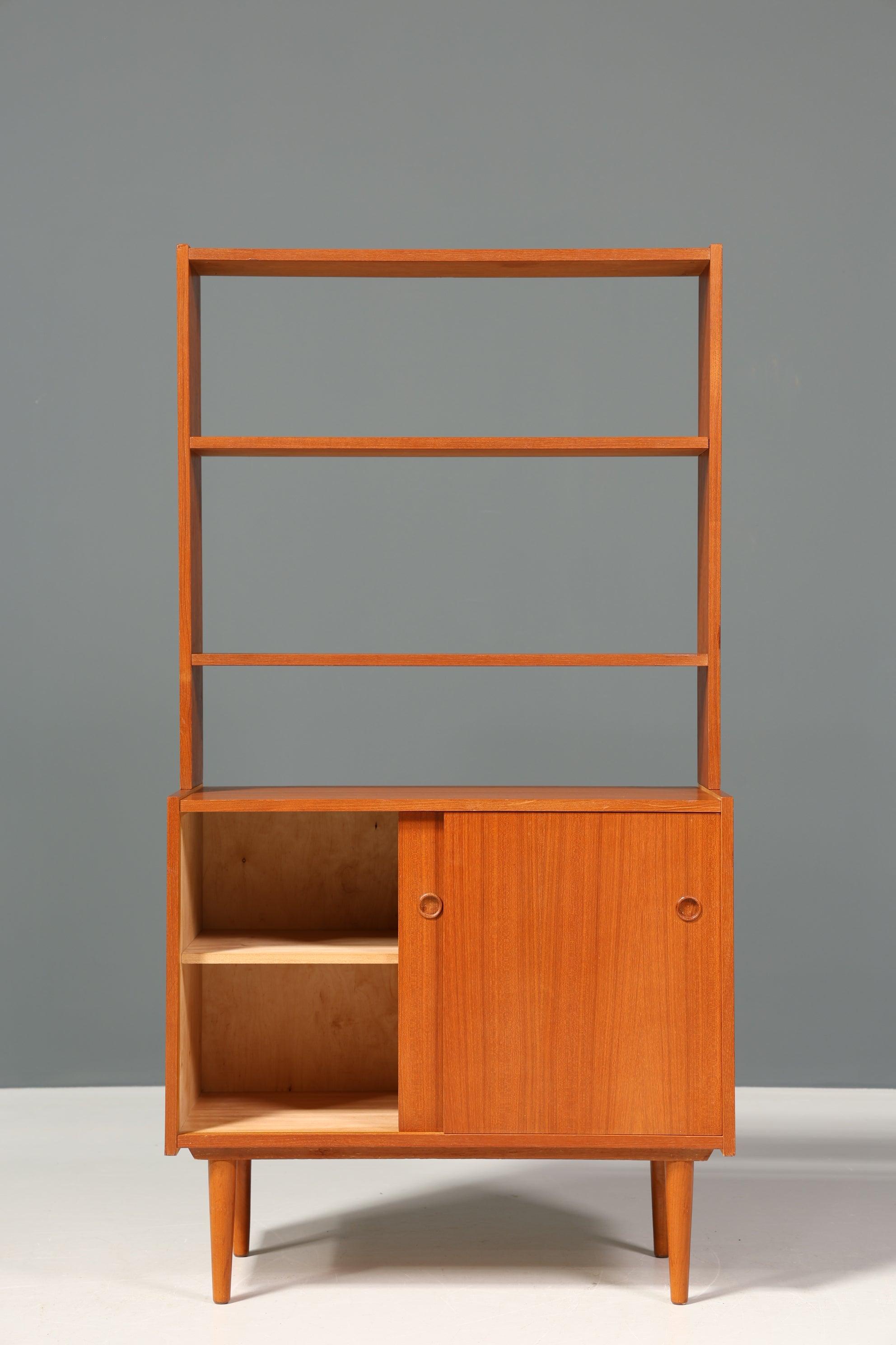Traumhaftes Mid Century Regal Danish Design Teak Holz Bücherregal Retro Schrank Kommode 60s