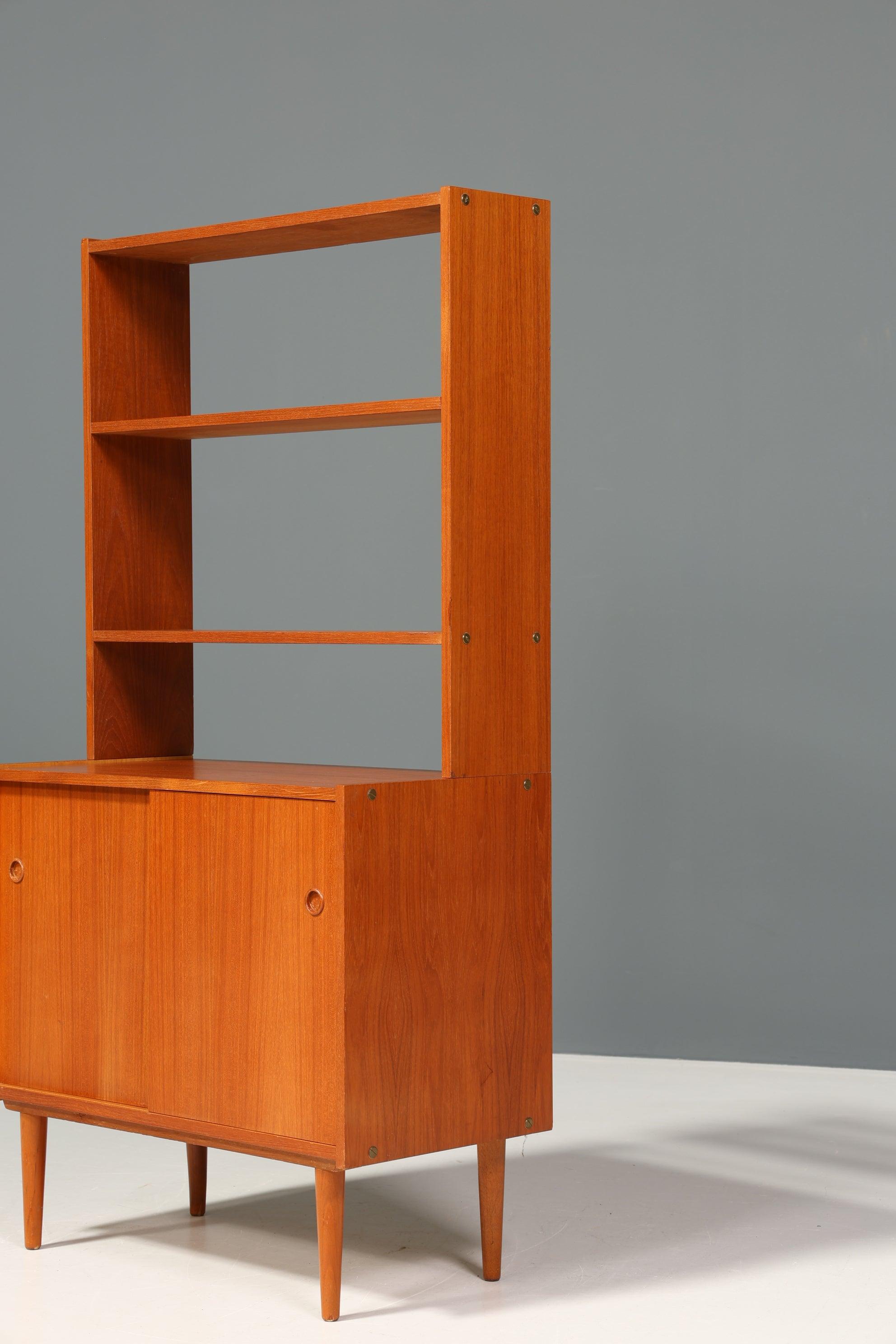 Traumhaftes Mid Century Regal Danish Design Teak Holz Bücherregal Retro Schrank Kommode 60s