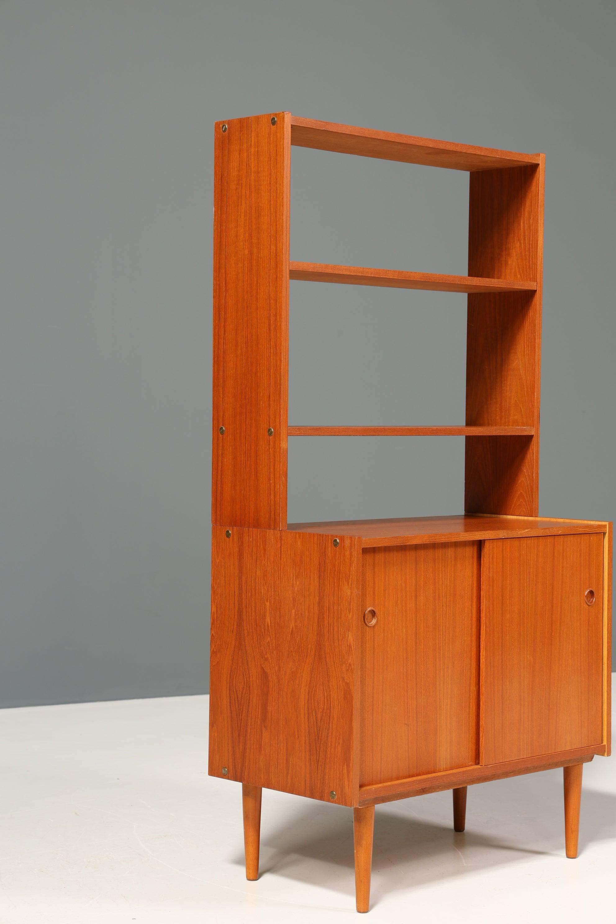 Traumhaftes Mid Century Regal Danish Design Teak Holz Bücherregal Retro Schrank Kommode 60s