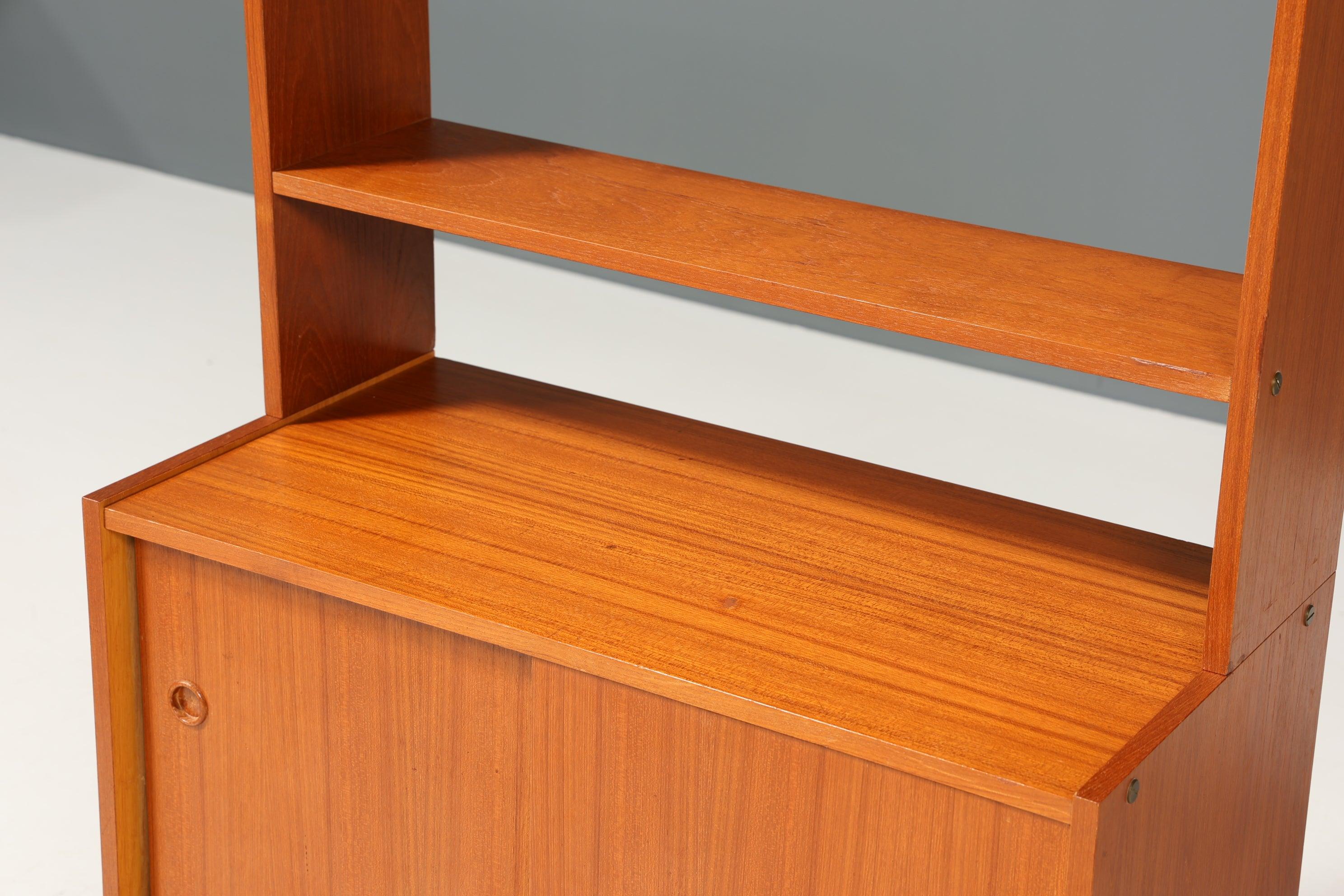 Traumhaftes Mid Century Regal Danish Design Teak Holz Bücherregal Retro Schrank Kommode 60s