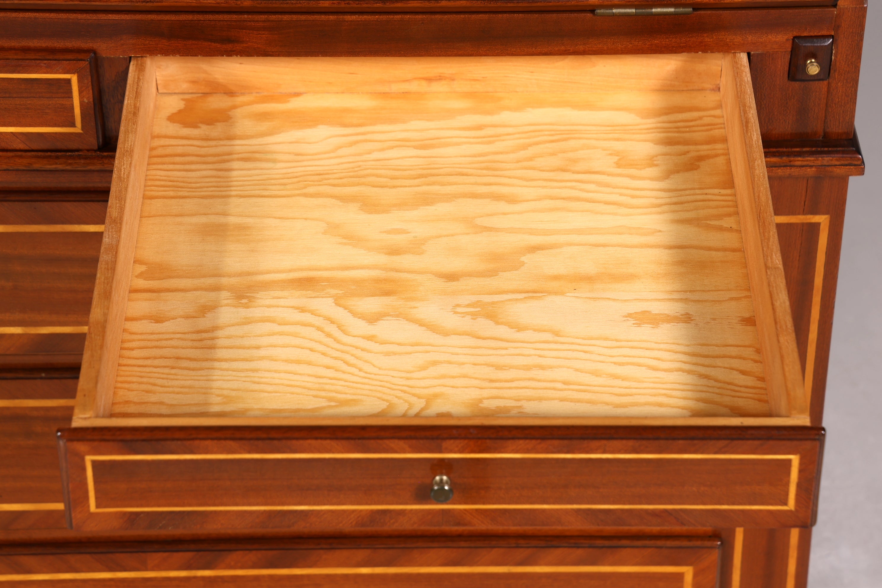 Wunderschöner Englischer Sekretär Schreibkommode echt Holz Schreibtisch Intarsien Kommode