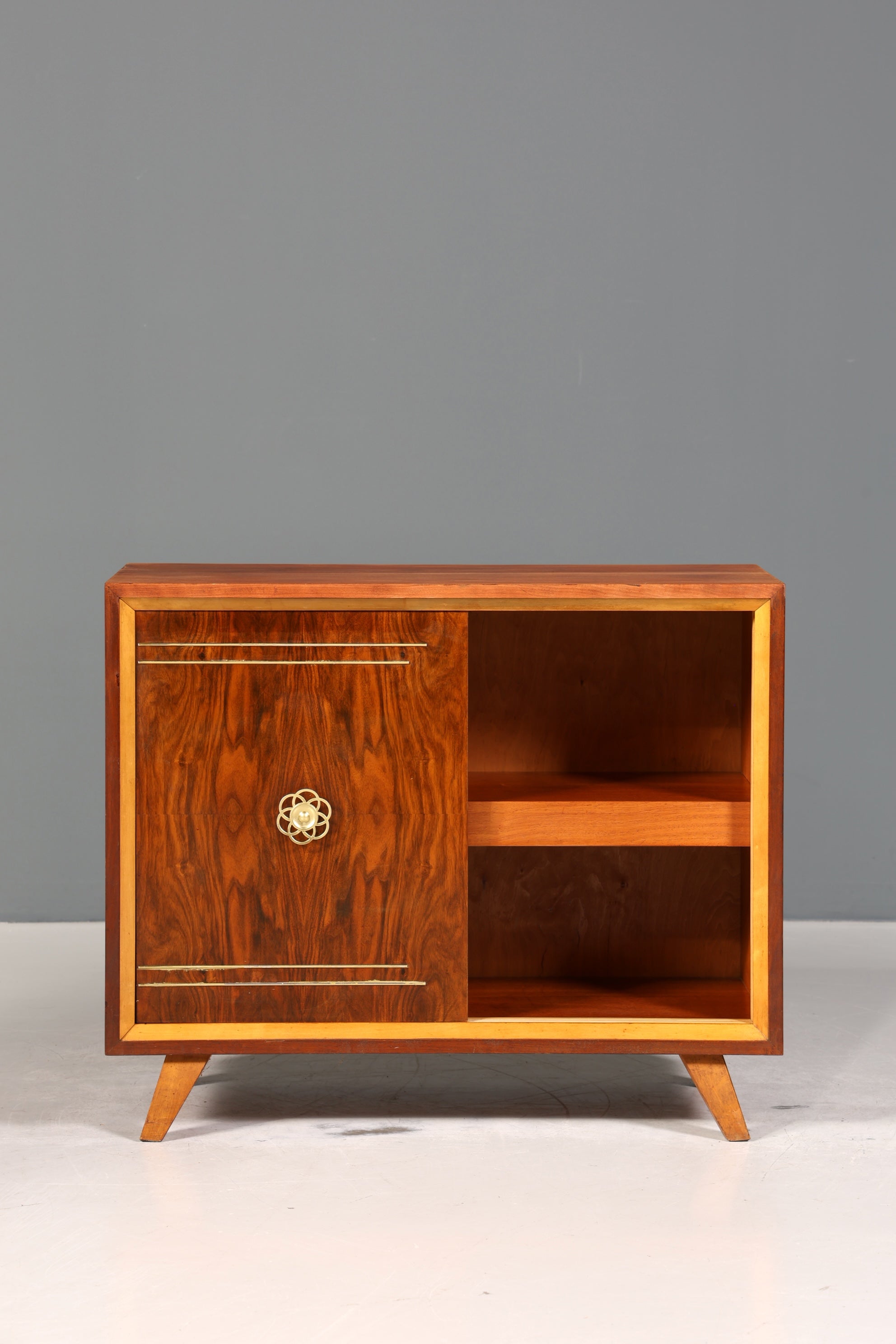 Wunderschönes Mid Century Sideboard Vintage Vitrine Schiebetür Kommode Bar Schrank 60s