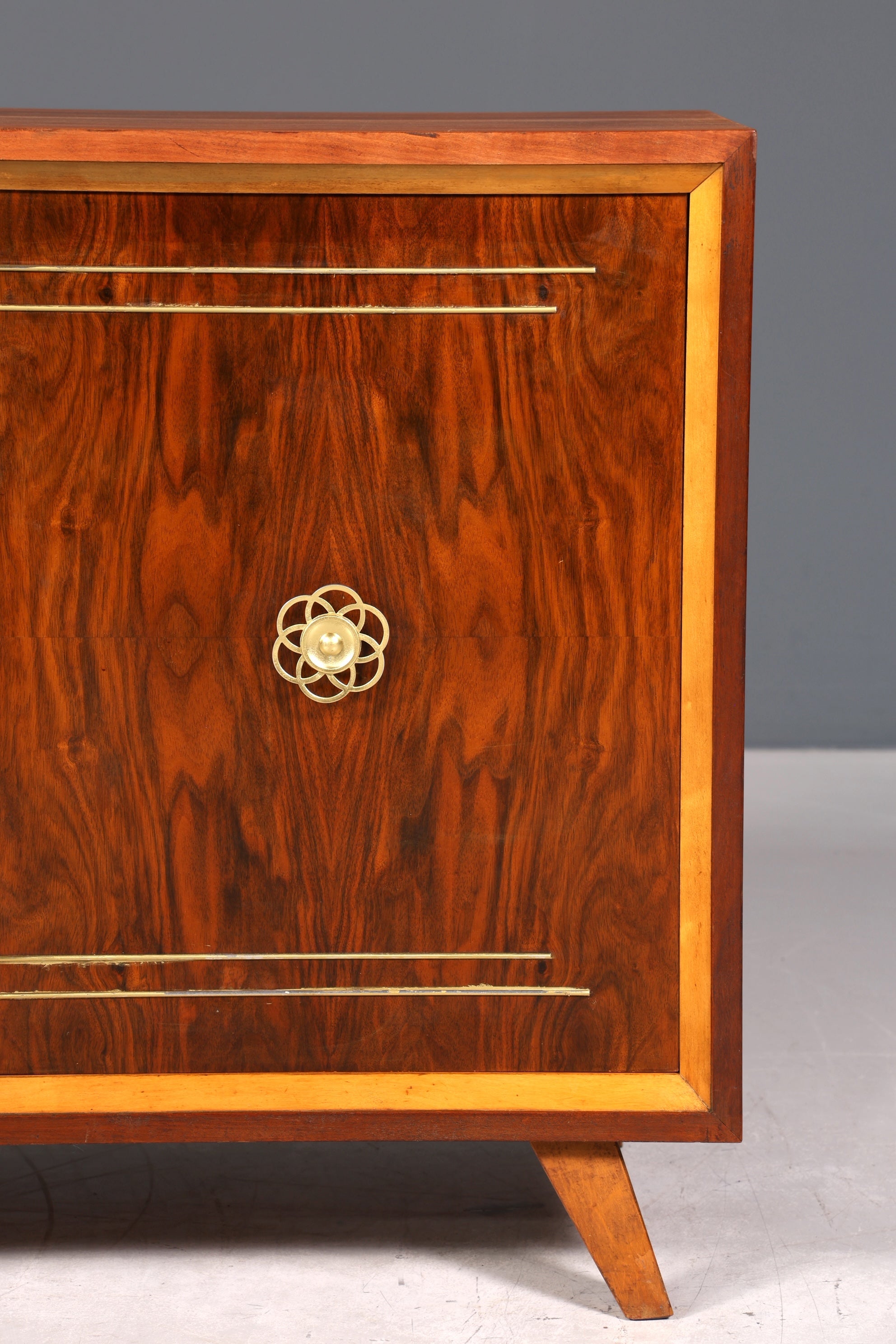 Wunderschönes Mid Century Sideboard Vintage Vitrine Schiebetür Kommode Bar Schrank 60s