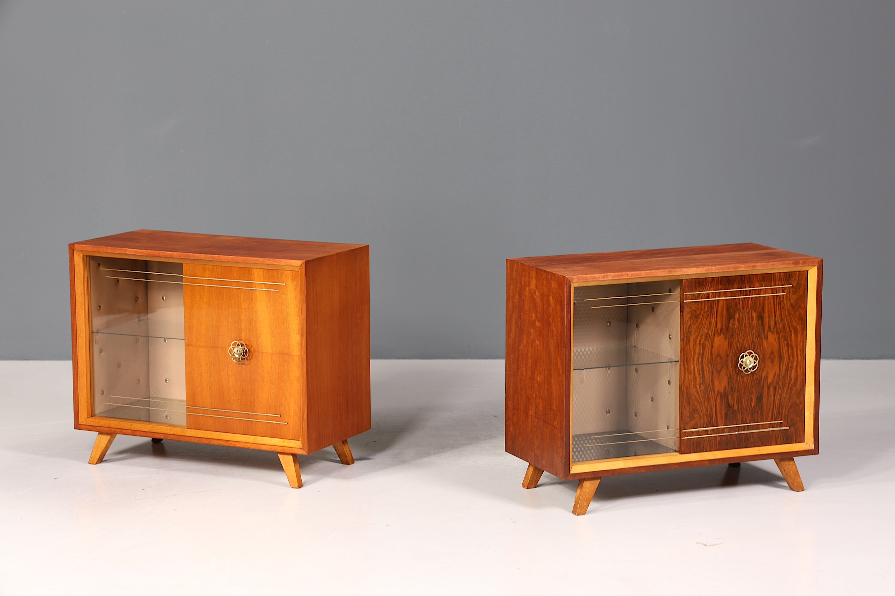Wunderschönes Mid Century Sideboard Vintage Vitrine Schiebetür Kommode Bar Schrank 60s