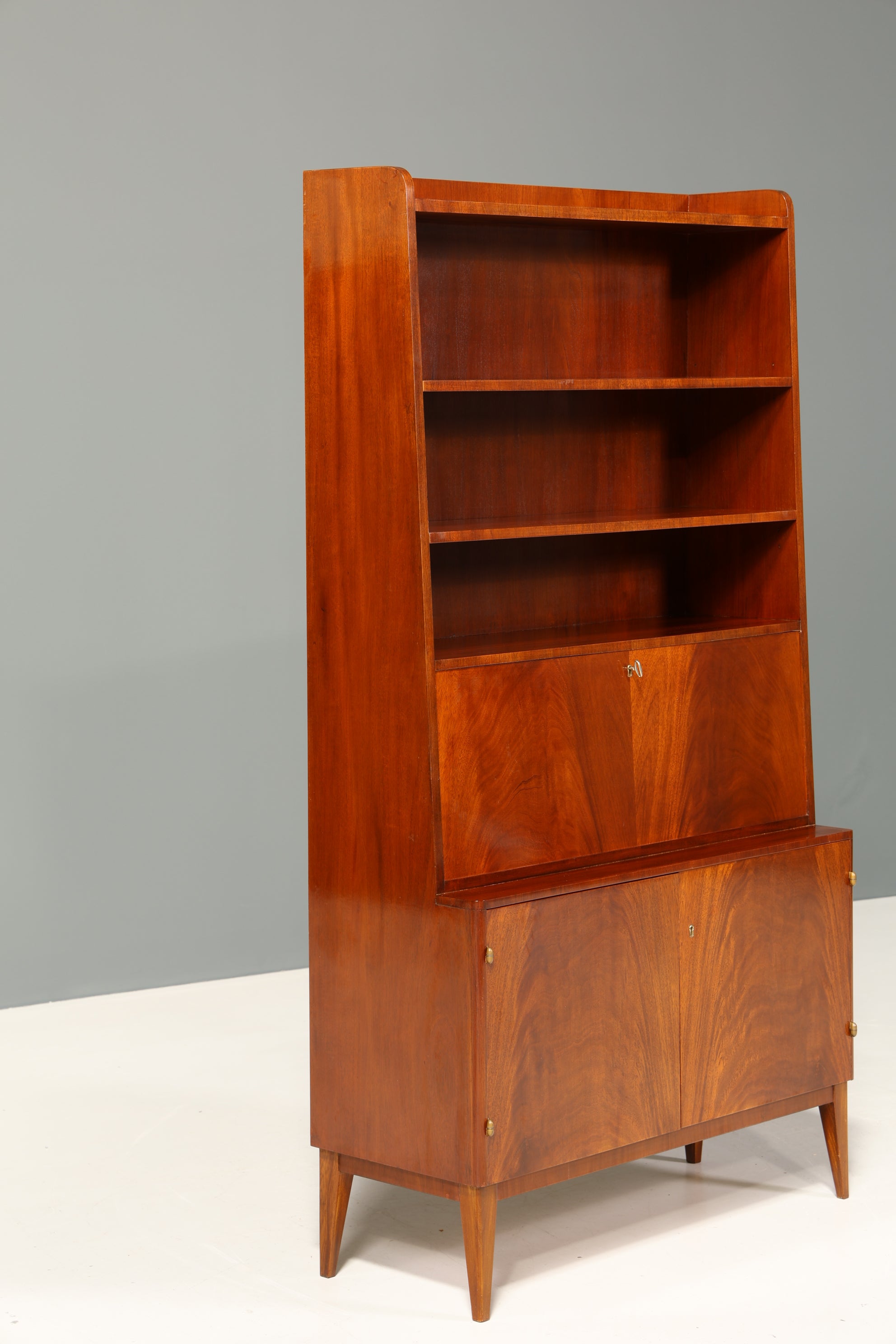 Wunderschöner Mid Century Schrank Sekretär Bücherregal Vintage Highboard Retro Holz Regal 60er Jahre