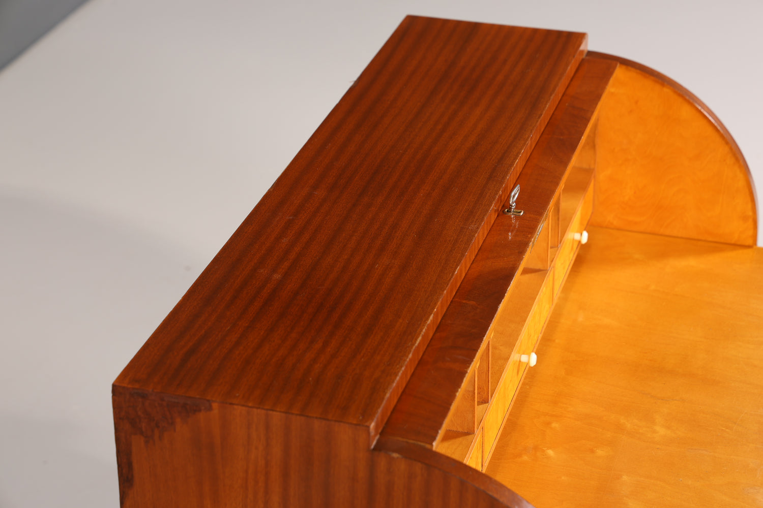 Wunderschöner Mid Century Rollladen Sekretär echt Holz Büro Schrank Vintage Schreibkommode