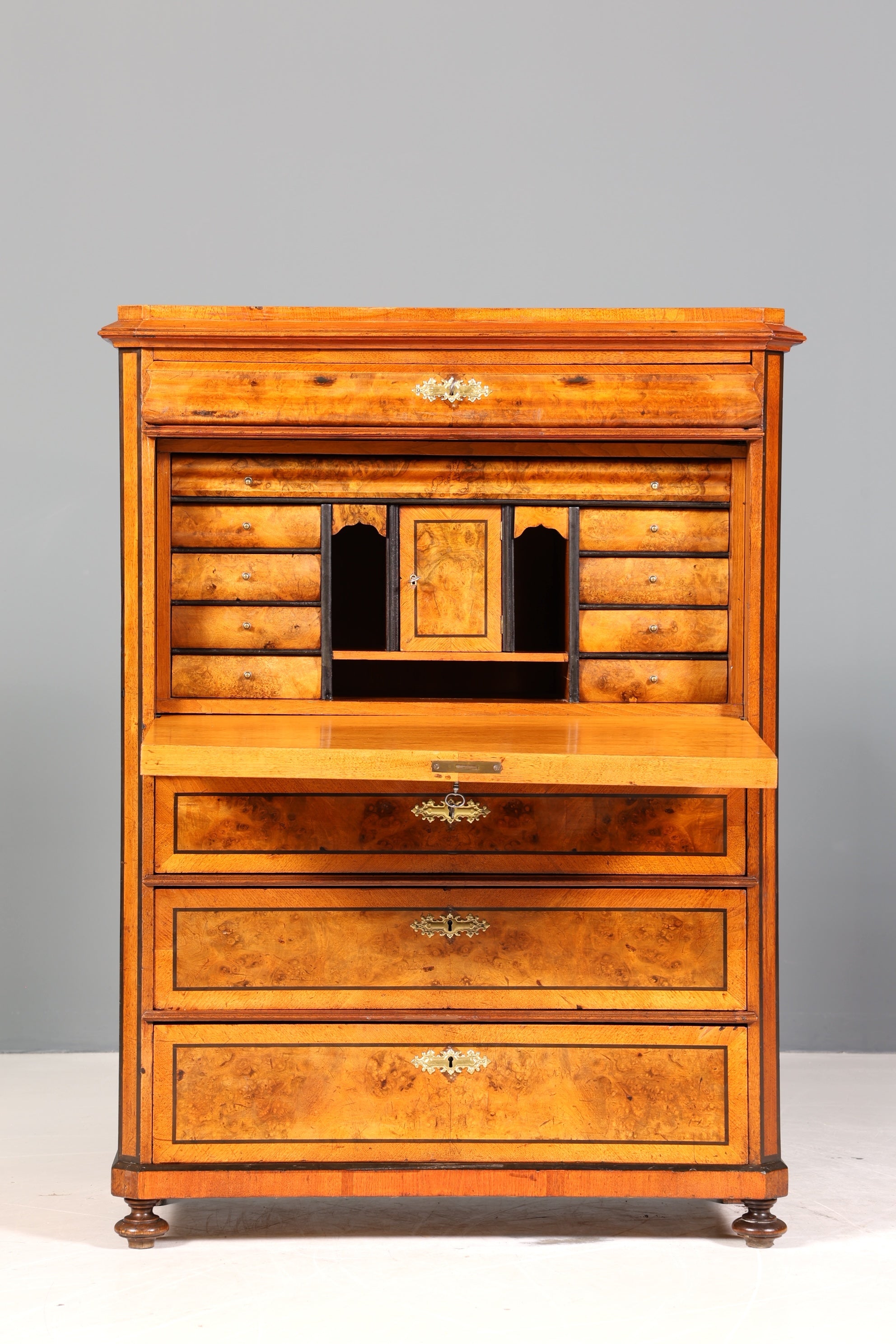 Stilvoller Gründerzeit Sekretär Vertiko Highboard Jugendstil Kommode Schrank um 1900