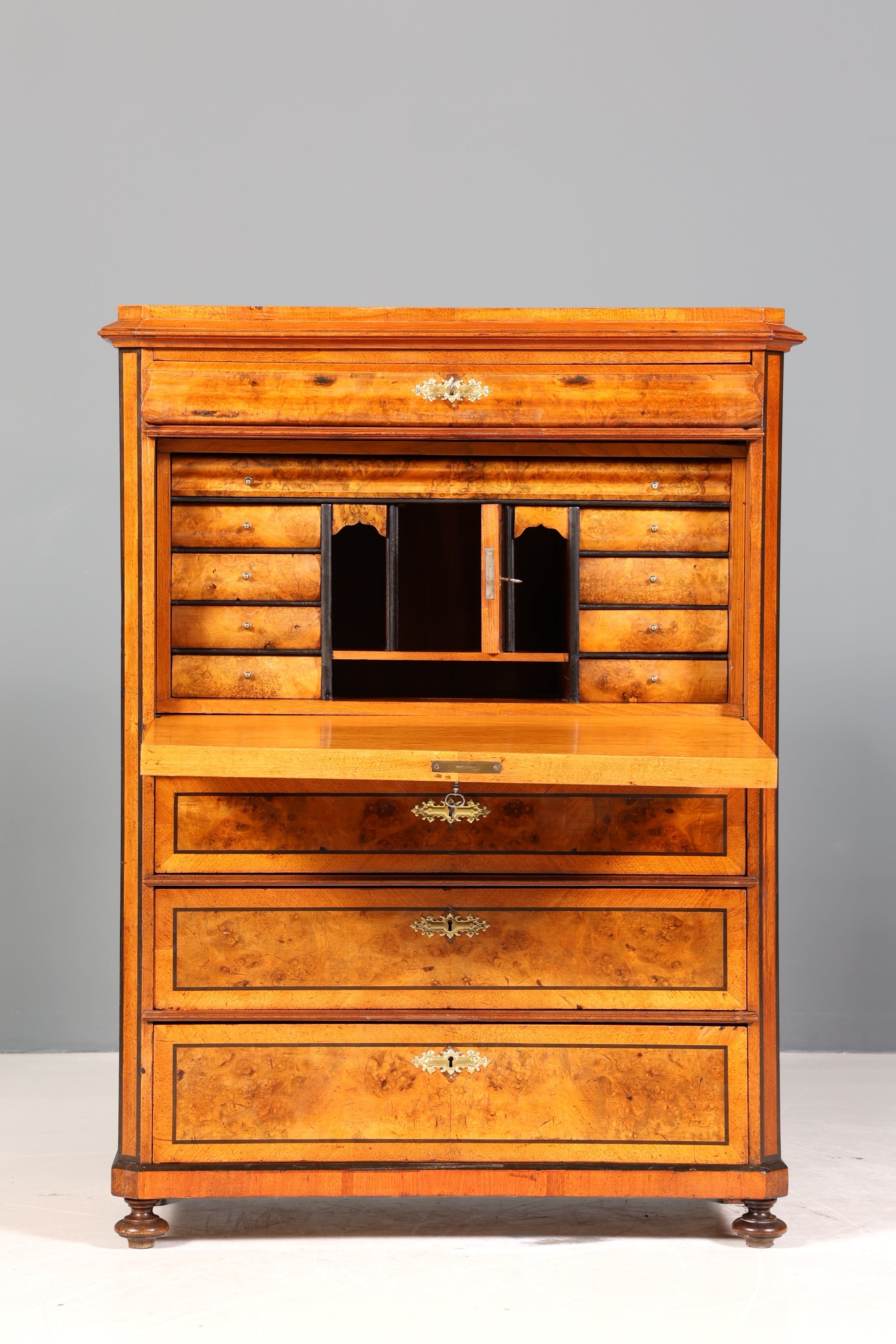Stilvoller Gründerzeit Sekretär Vertiko Highboard Jugendstil Kommode Schrank um 1900