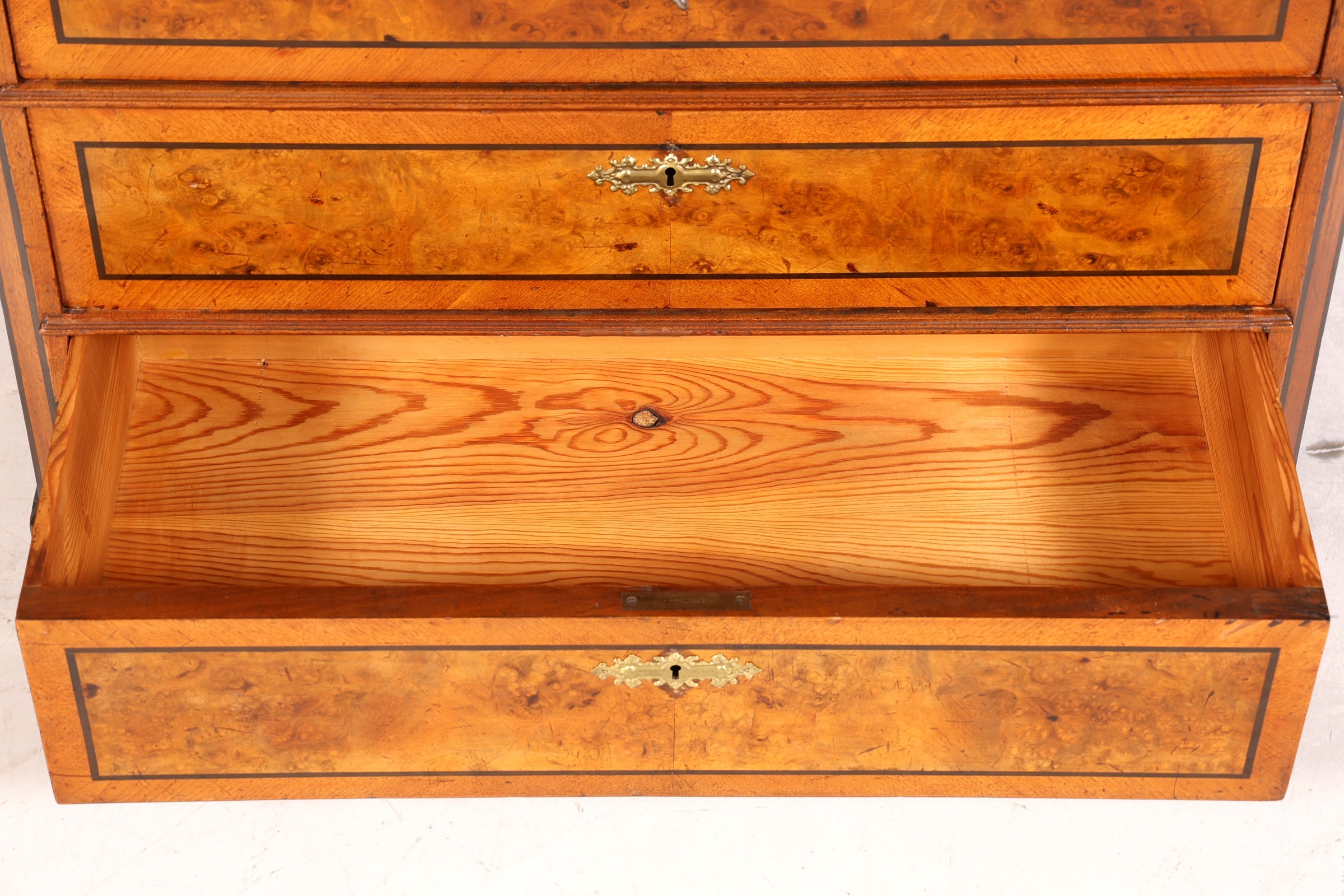 Stilvoller Gründerzeit Sekretär Vertiko Highboard Jugendstil Kommode Schrank um 1900