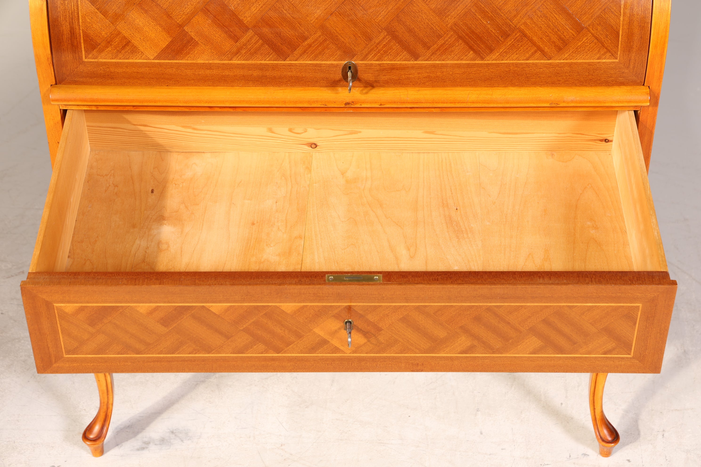 Wunderschöner Rollladen Sekretär Chippendale Stil um 1940 Büro Kommode Schreibkommode