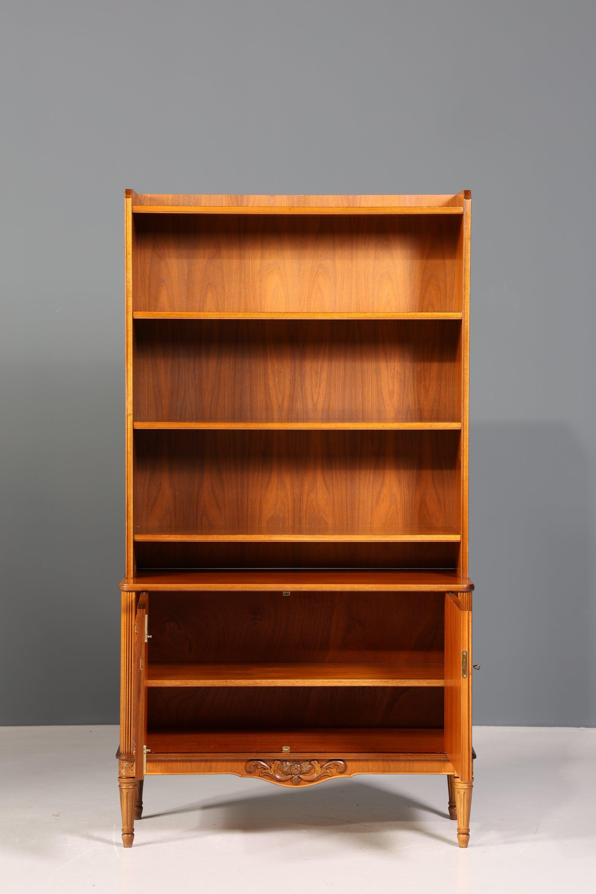 Traumhaftes Mid Century Regal Schrank Chippendale Retro Bücherregal Vintage Bookshelf 60er Jahre
