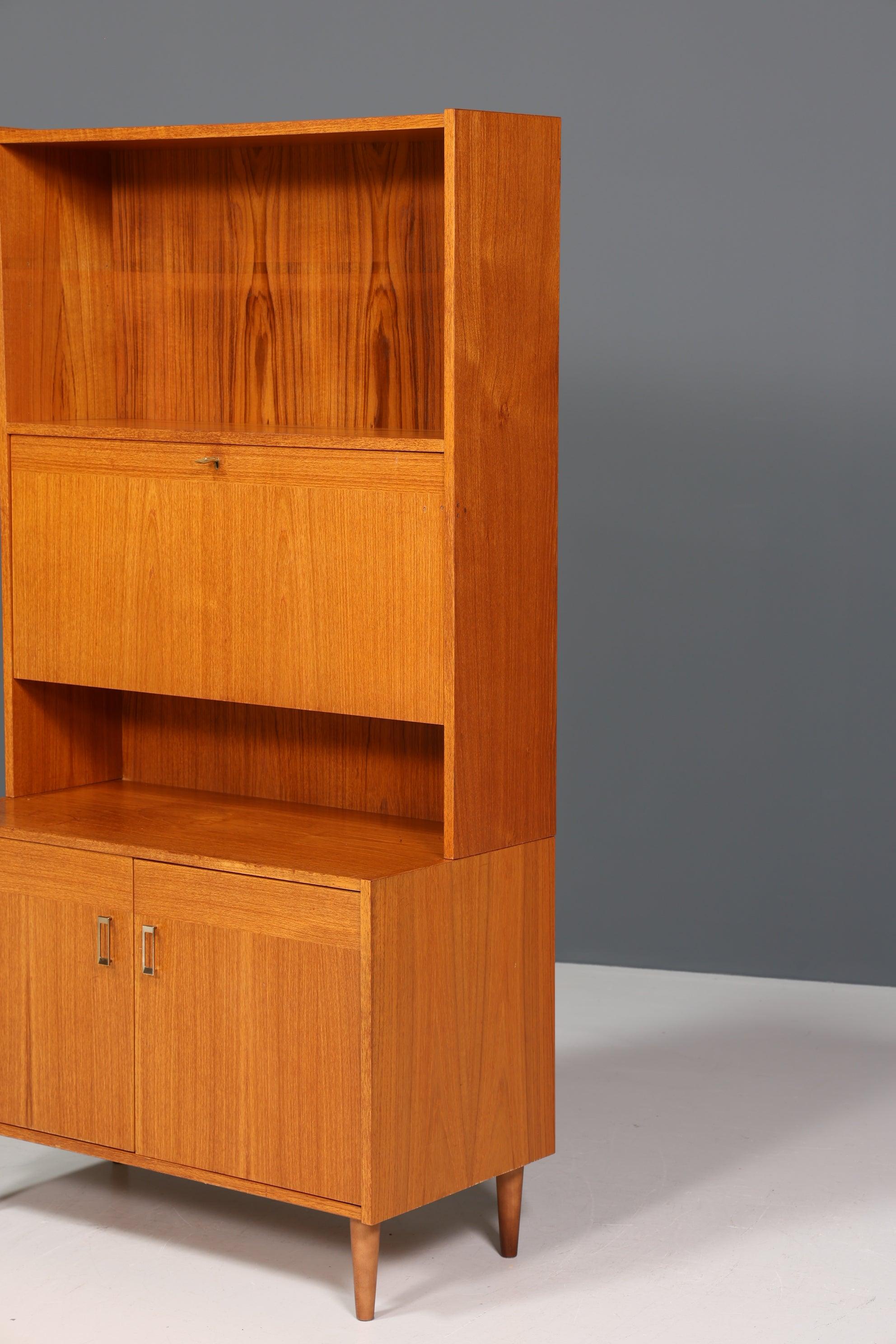 Schlichter Mid Century Schrank Vintage Highboard Sekretär Holz Regal 60er Jahre