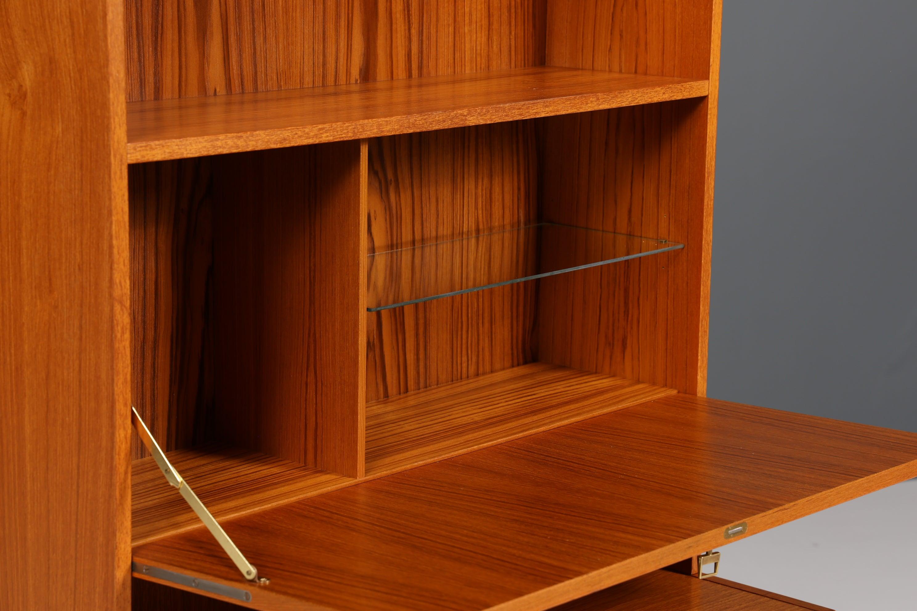 Schlichter Mid Century Schrank Vintage Highboard Sekretär Holz Regal 60er Jahre
