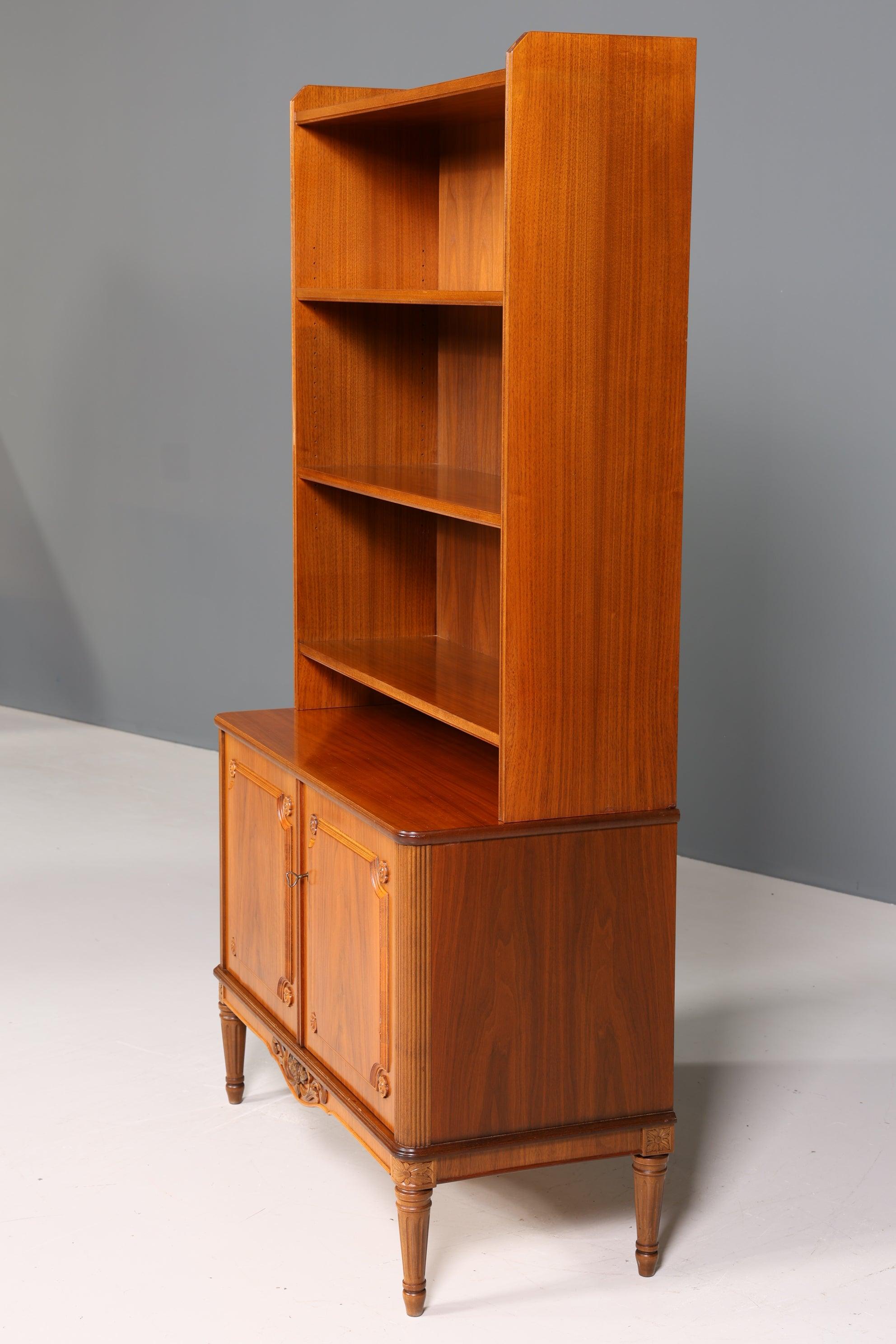 Traumhaftes Mid Century Regal Schrank Chippendale Retro Bücherregal Vintage Bookshelf 60er Jahre