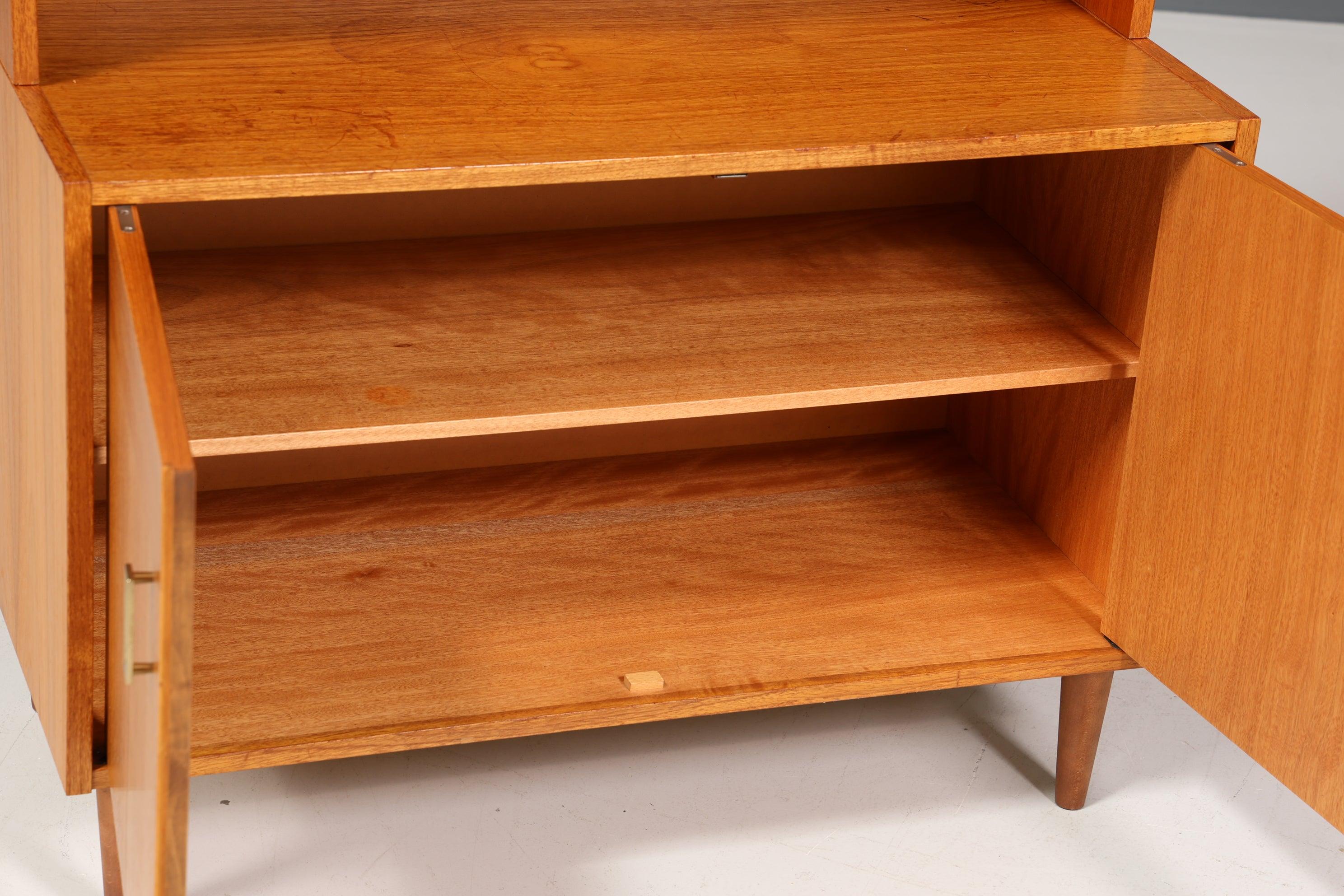 Schlichter Mid Century Schrank Vintage Highboard Sekretär Holz Regal 60er Jahre