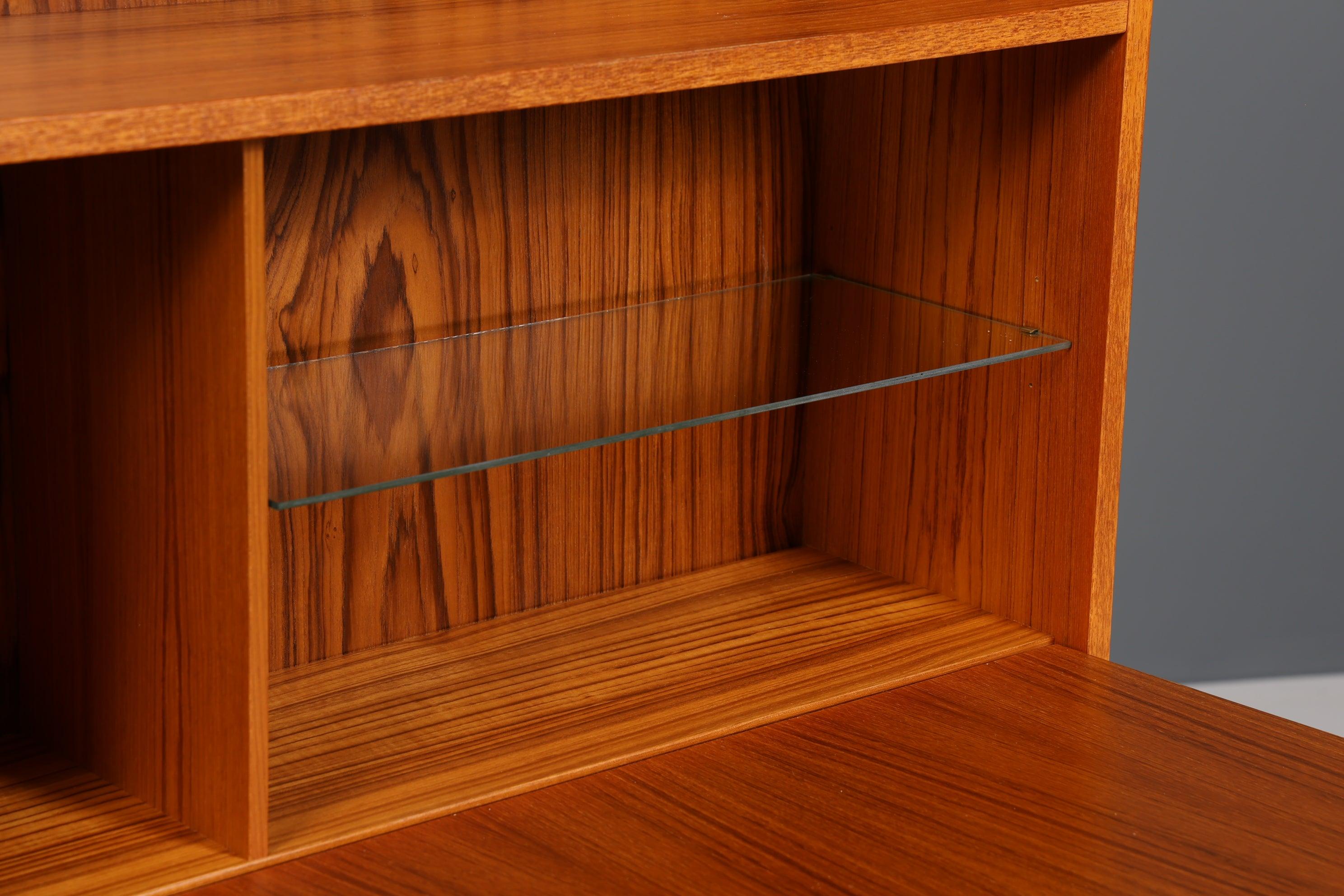 Schlichter Mid Century Schrank Vintage Highboard Sekretär Holz Regal 60er Jahre