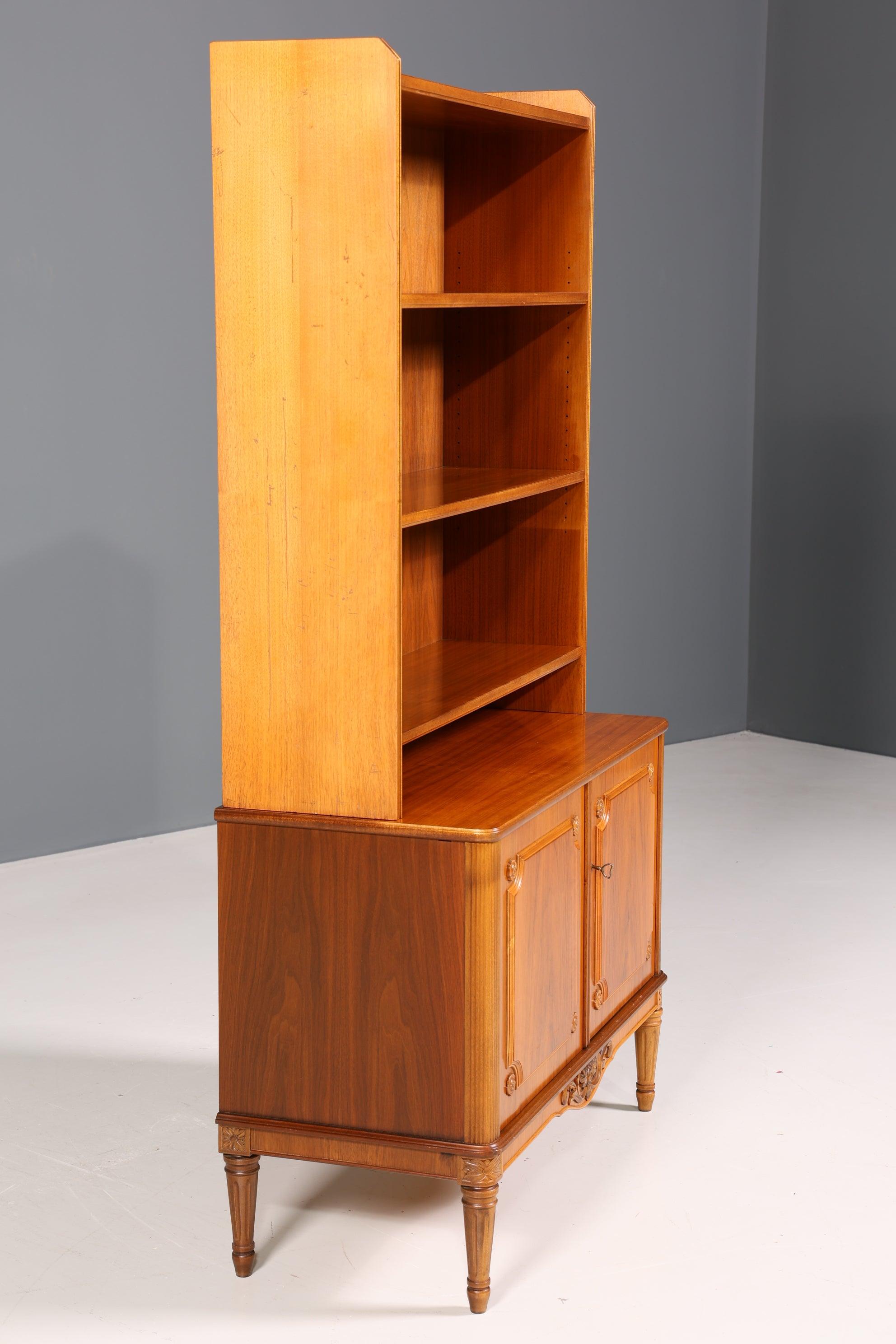 Traumhaftes Mid Century Regal Schrank Chippendale Retro Bücherregal Vintage Bookshelf 60er Jahre