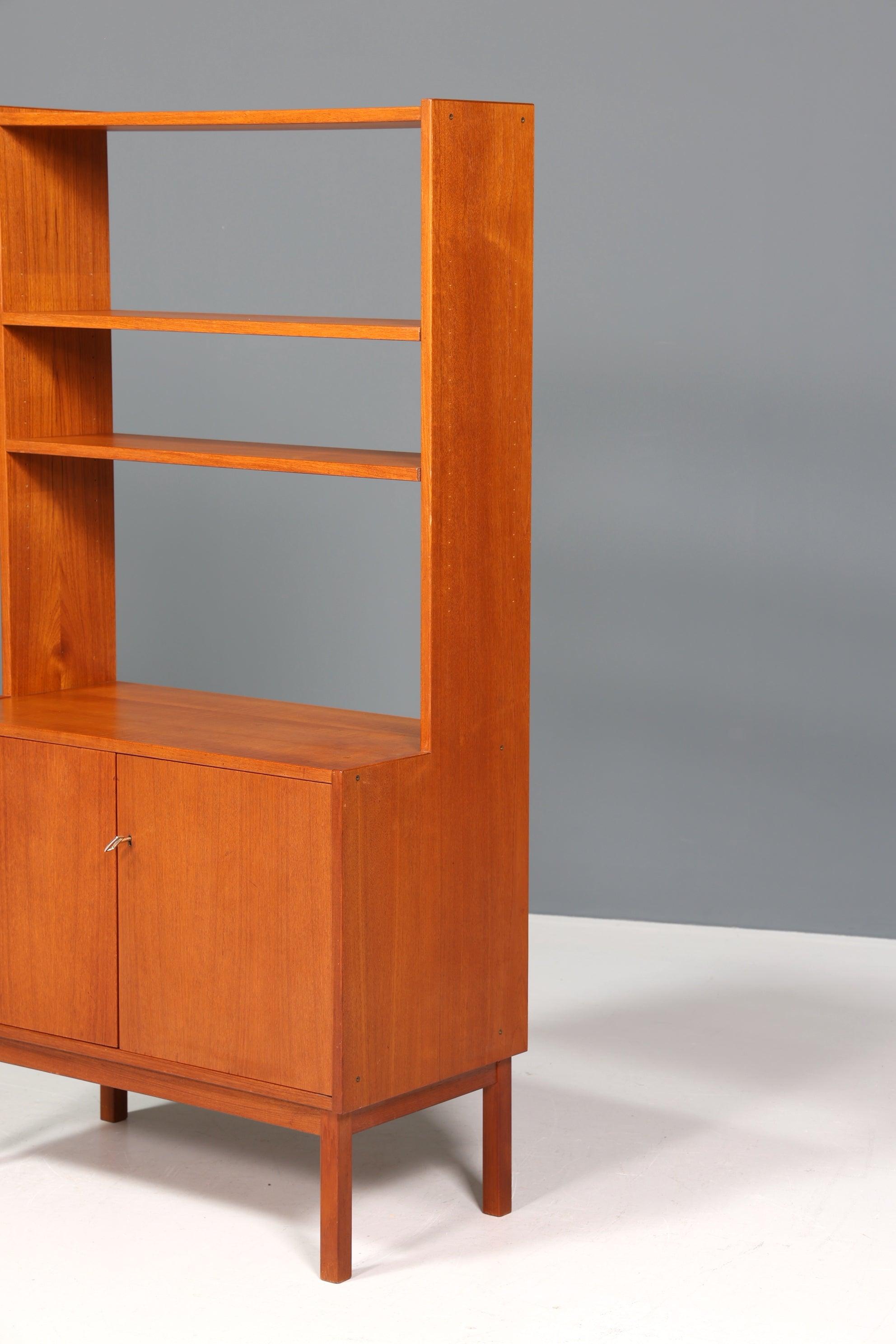 Schlichter Mid Century Schrank Vintage Retro Holz Regal 60er Jahre Bücherregal