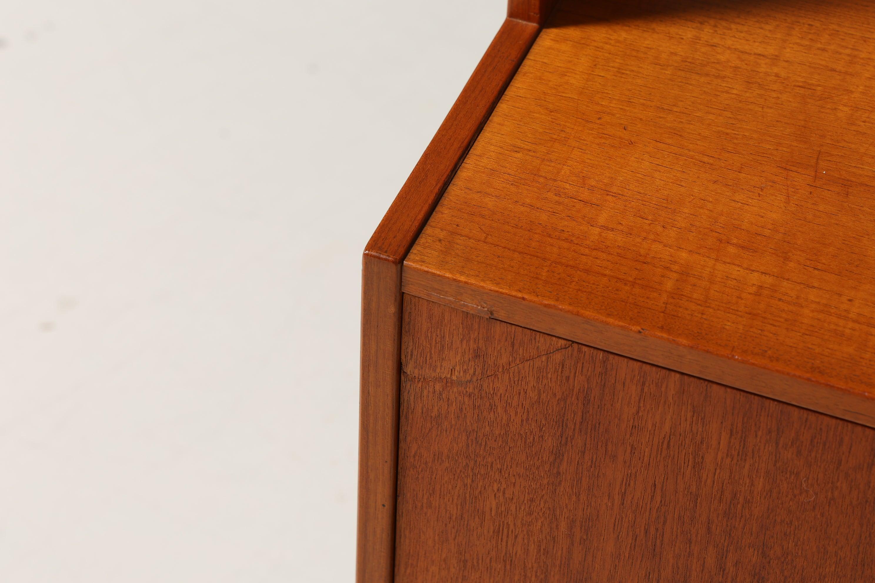 Schlichter Mid Century Schrank Vintage Retro Holz Regal 60er Jahre Bücherregal