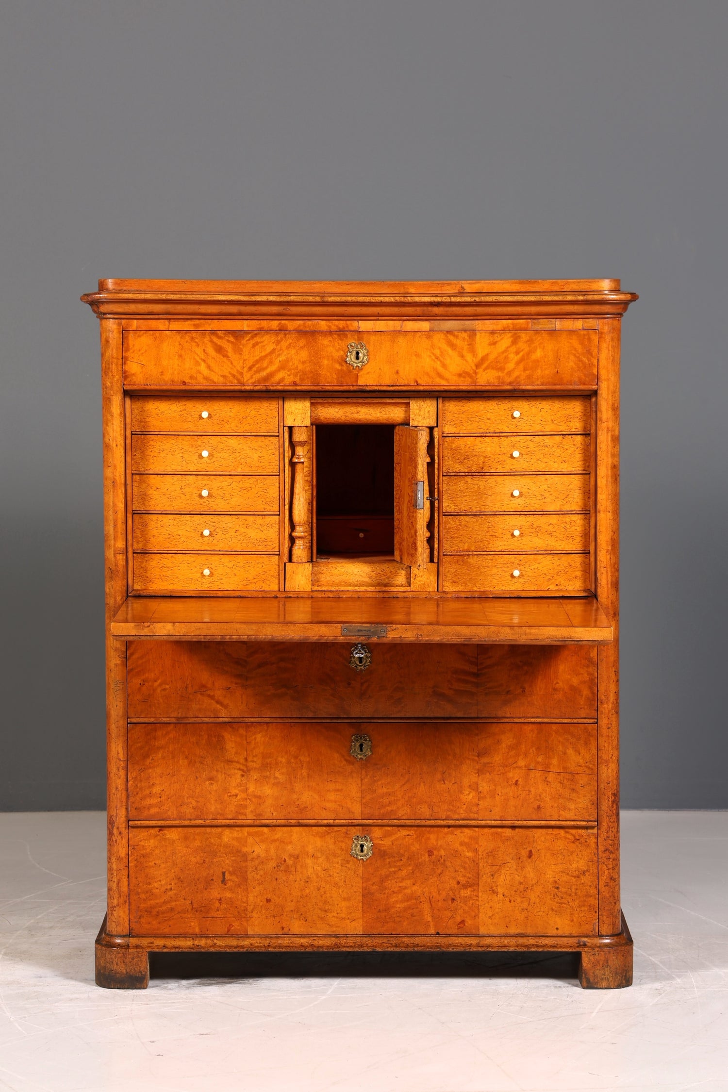 Edler Biedermeier Sekretär Vertiko Louis Philippe Highboard Kommode Schrank um 1880